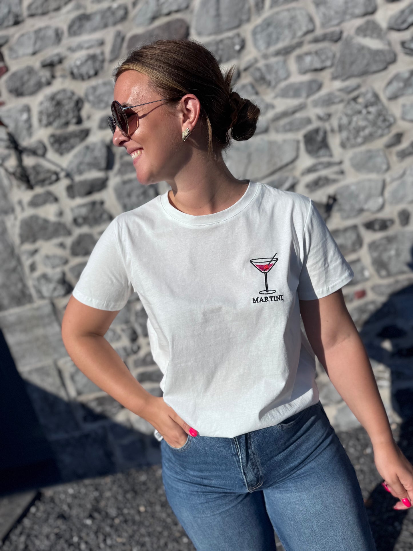 T-SHIRT MARTINI - BLANC