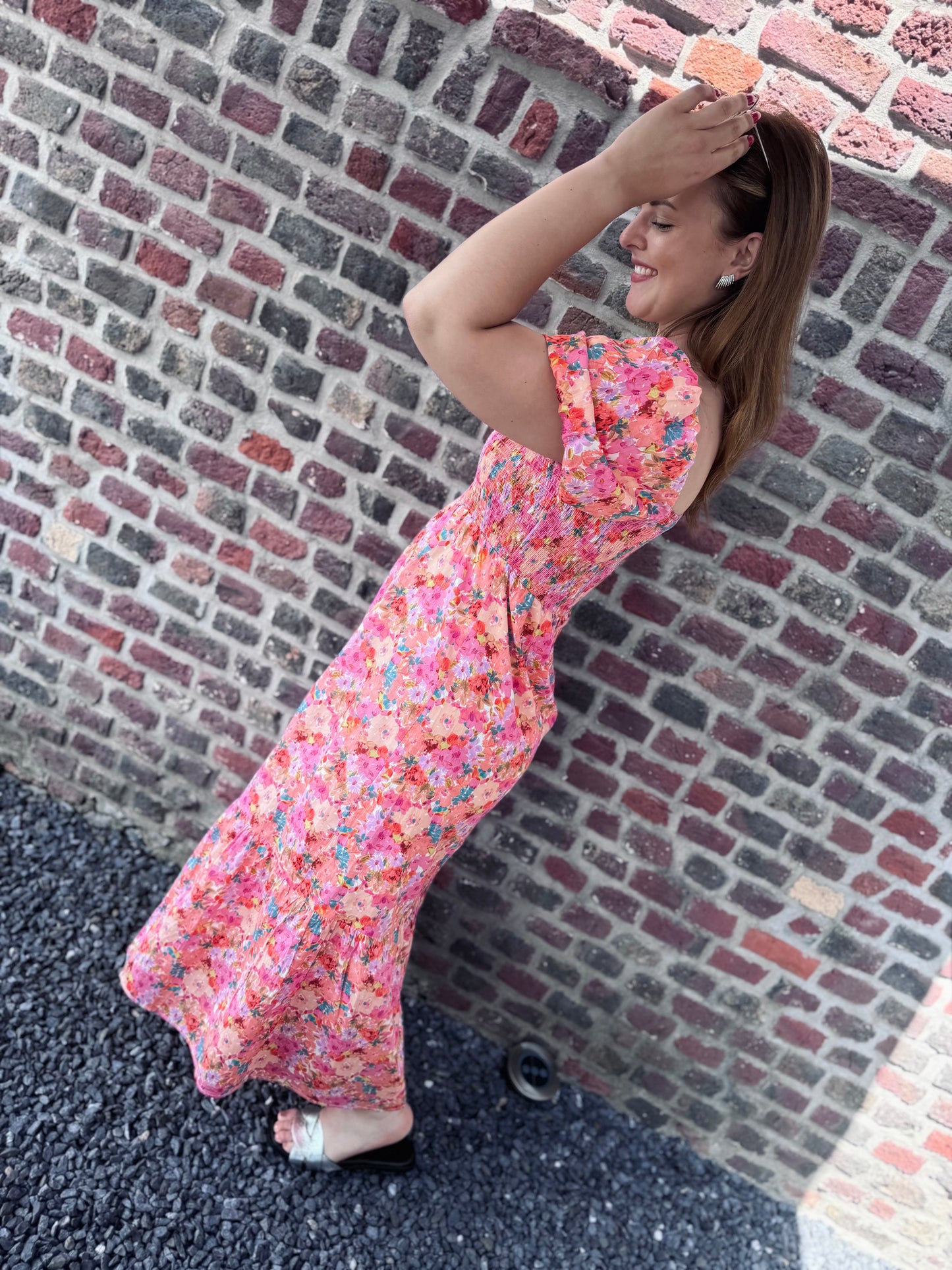Robe longue Flora - Rose
