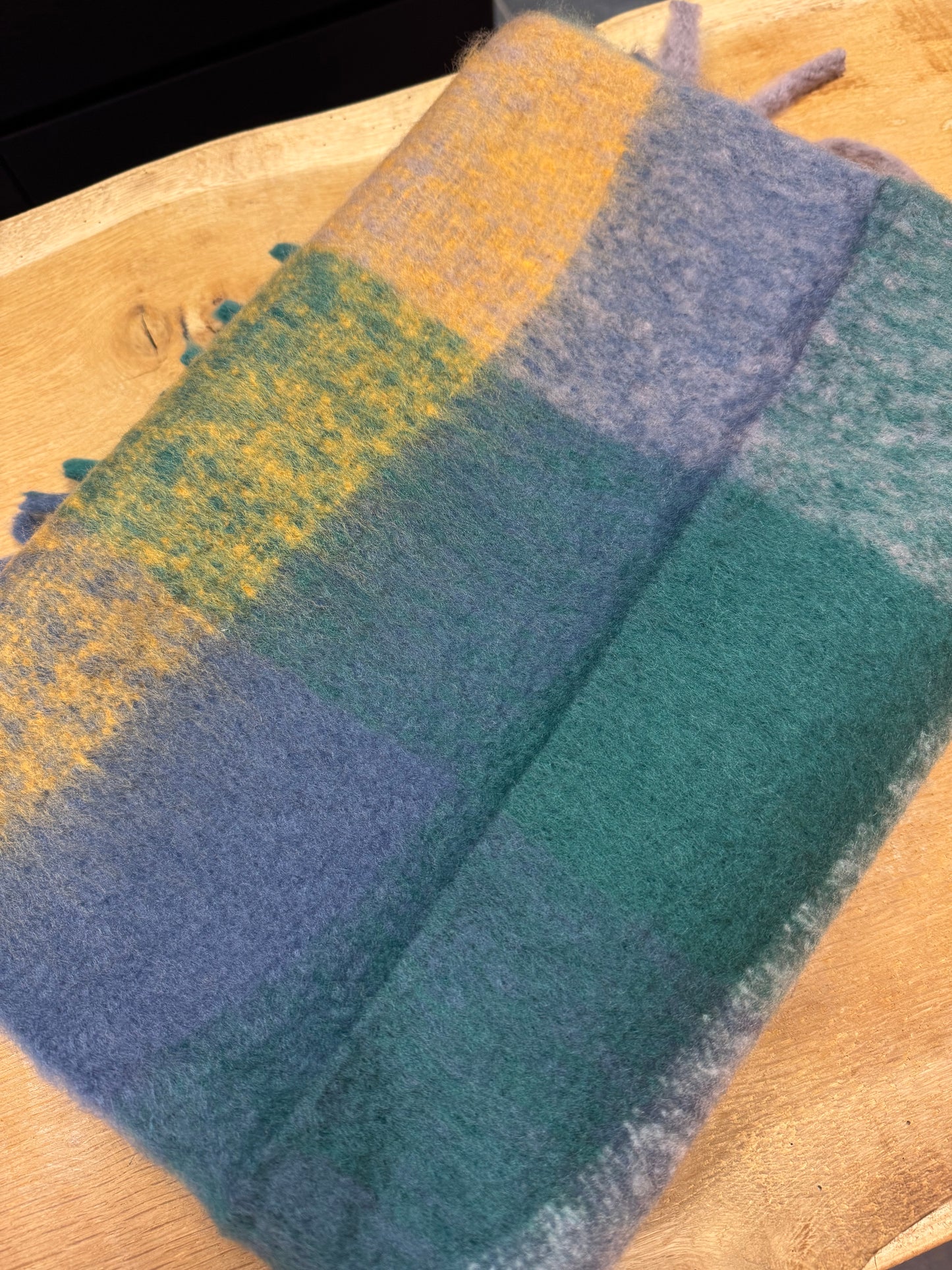 Echarpe Lola camel et turquoise