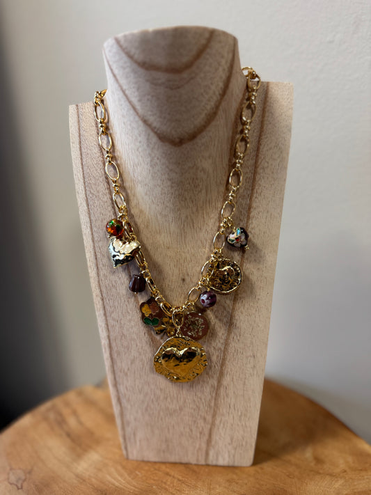 Collier pampilles chocolat