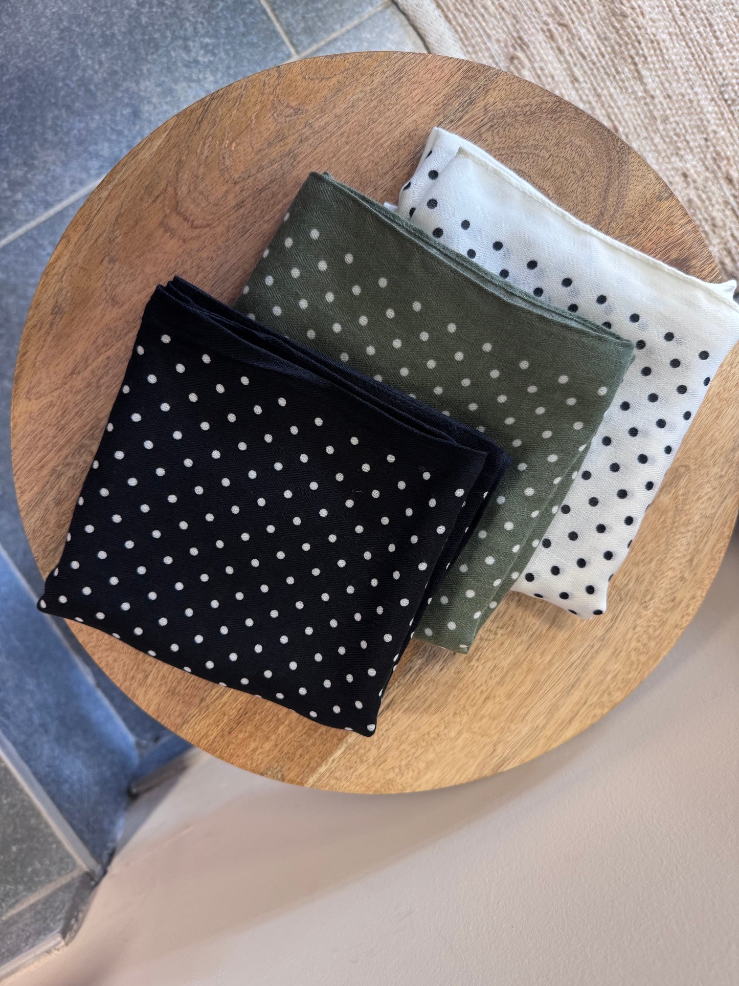 FOULARD A POIS - KAKI