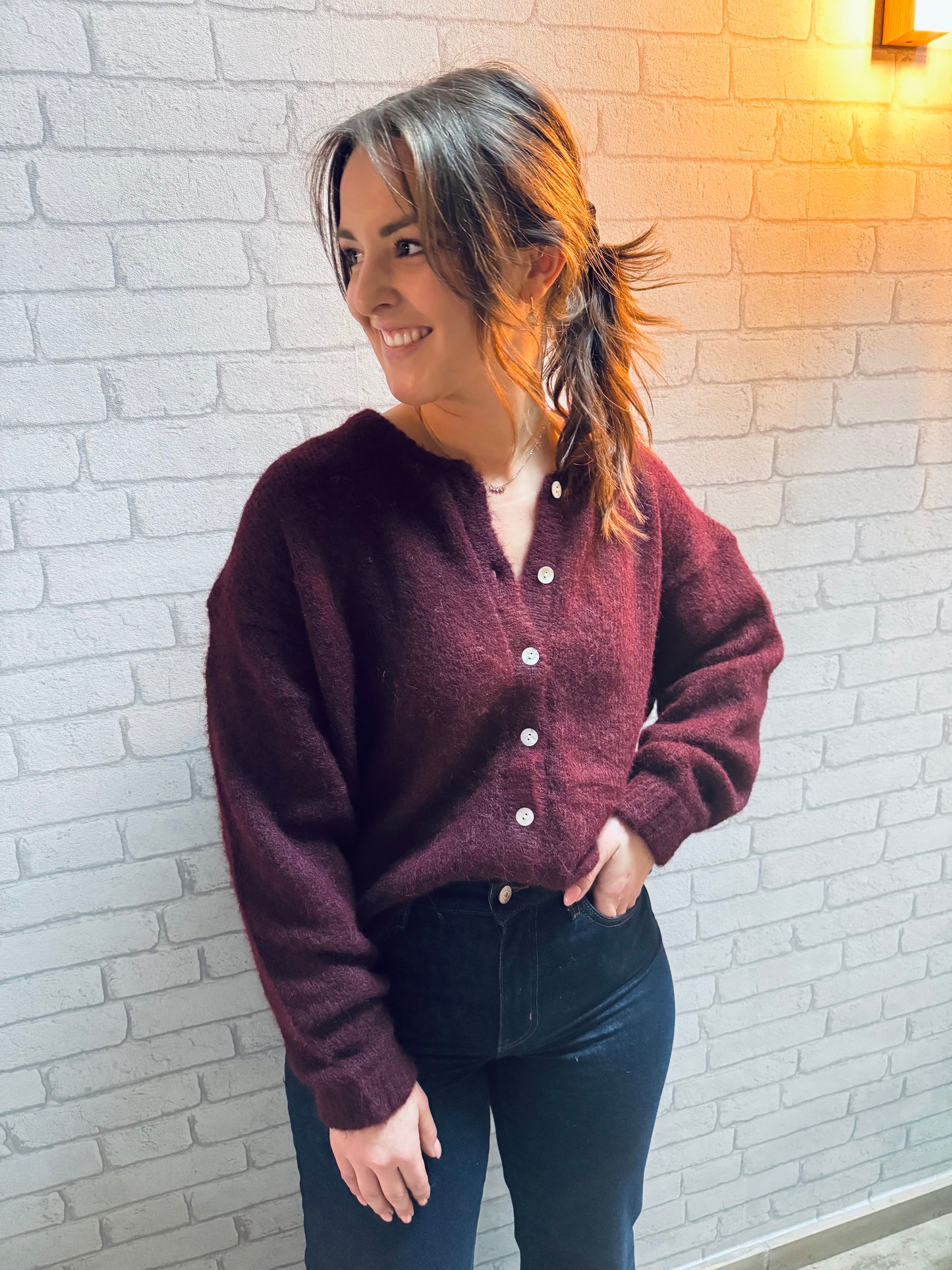 Maël bordeaux - Gilet ample