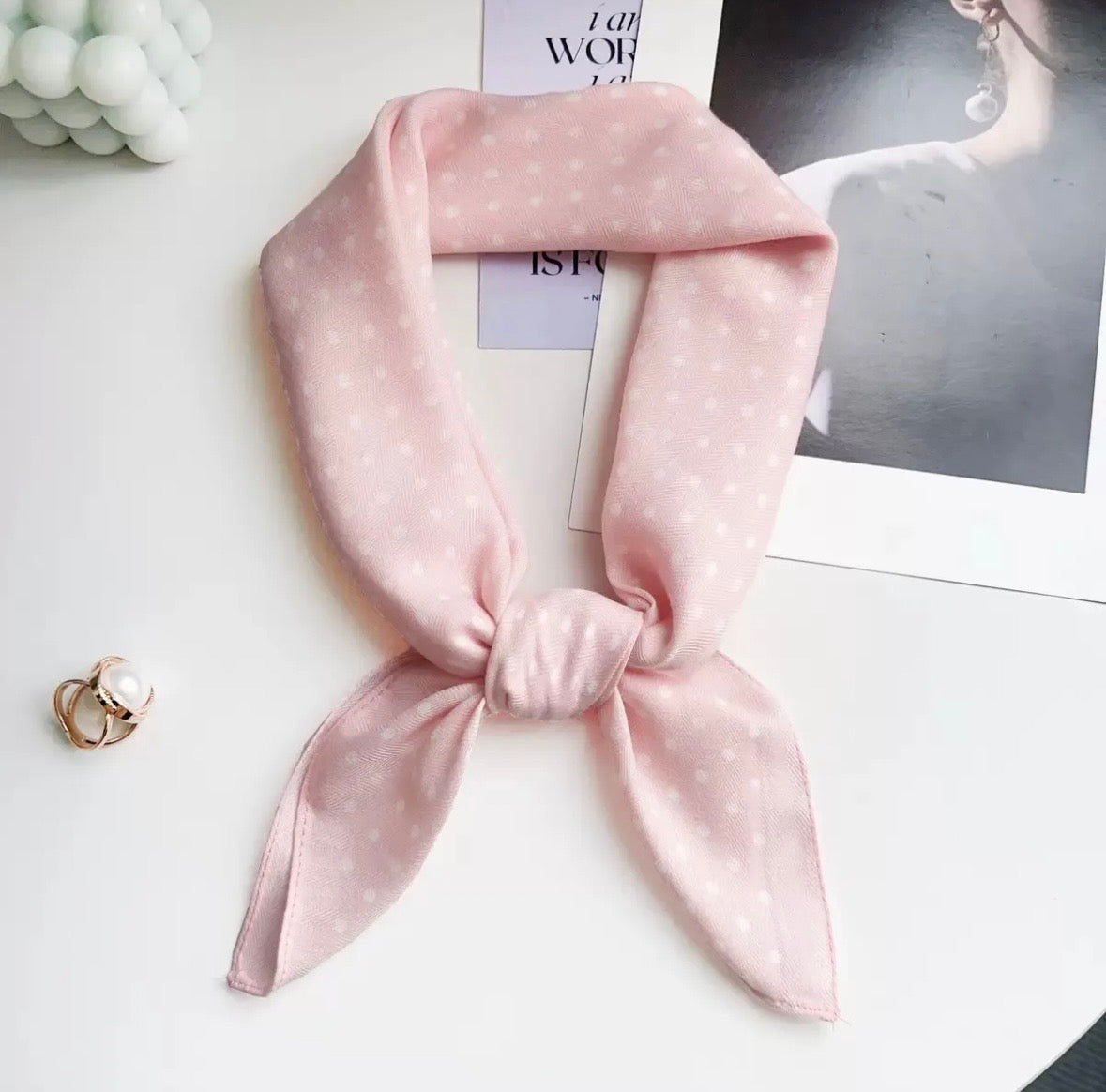 FOULARD A POIS - ROSE