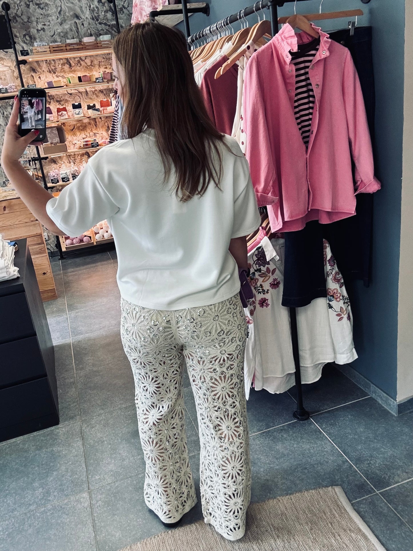 PANTALON RYO - BEIGE CROCHET