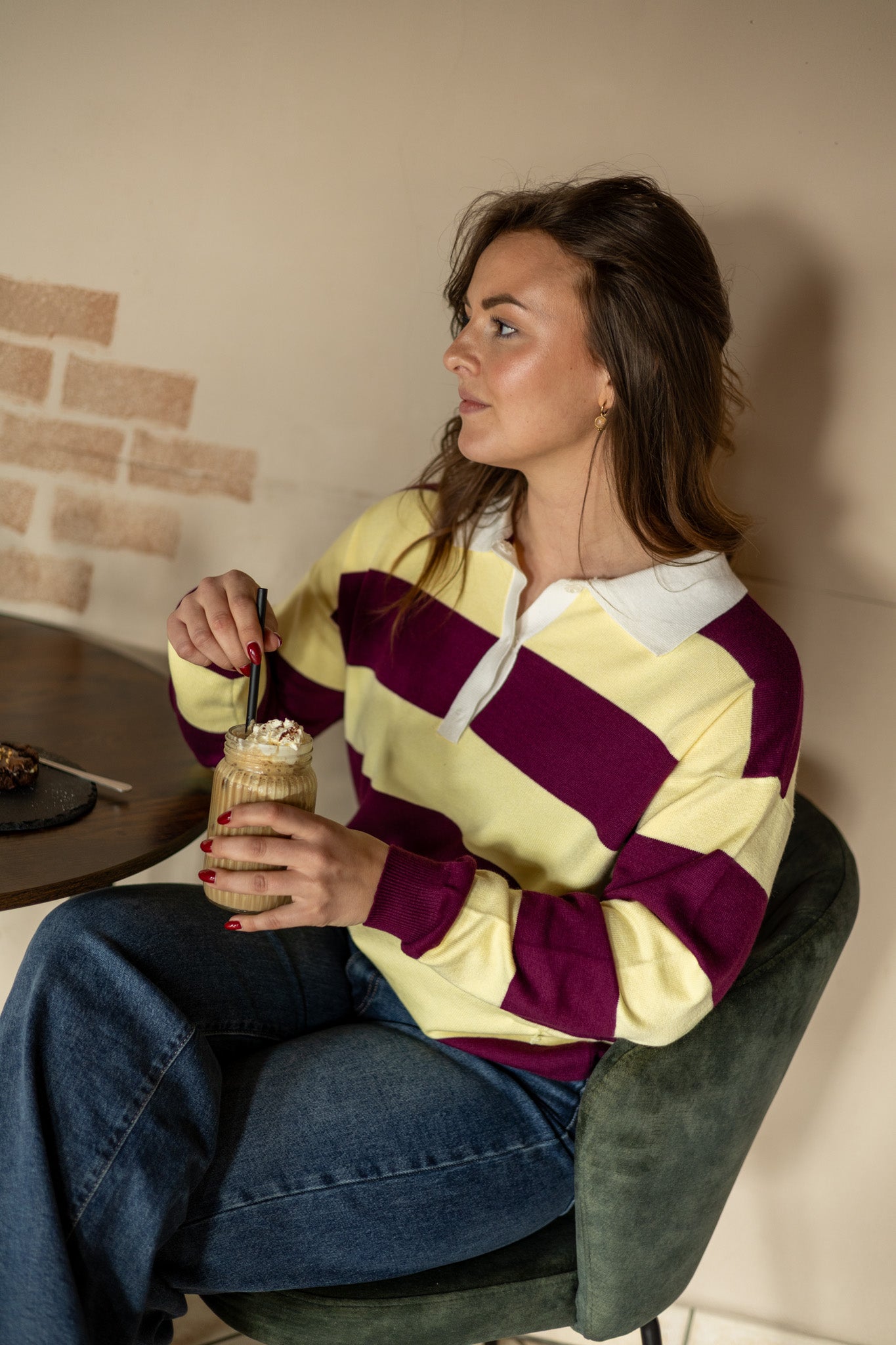 POLO RUBY - BORDEAUX ET JAUNE