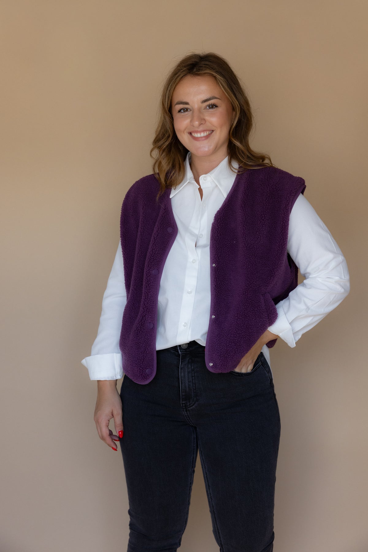 GILET LÉON - Prune