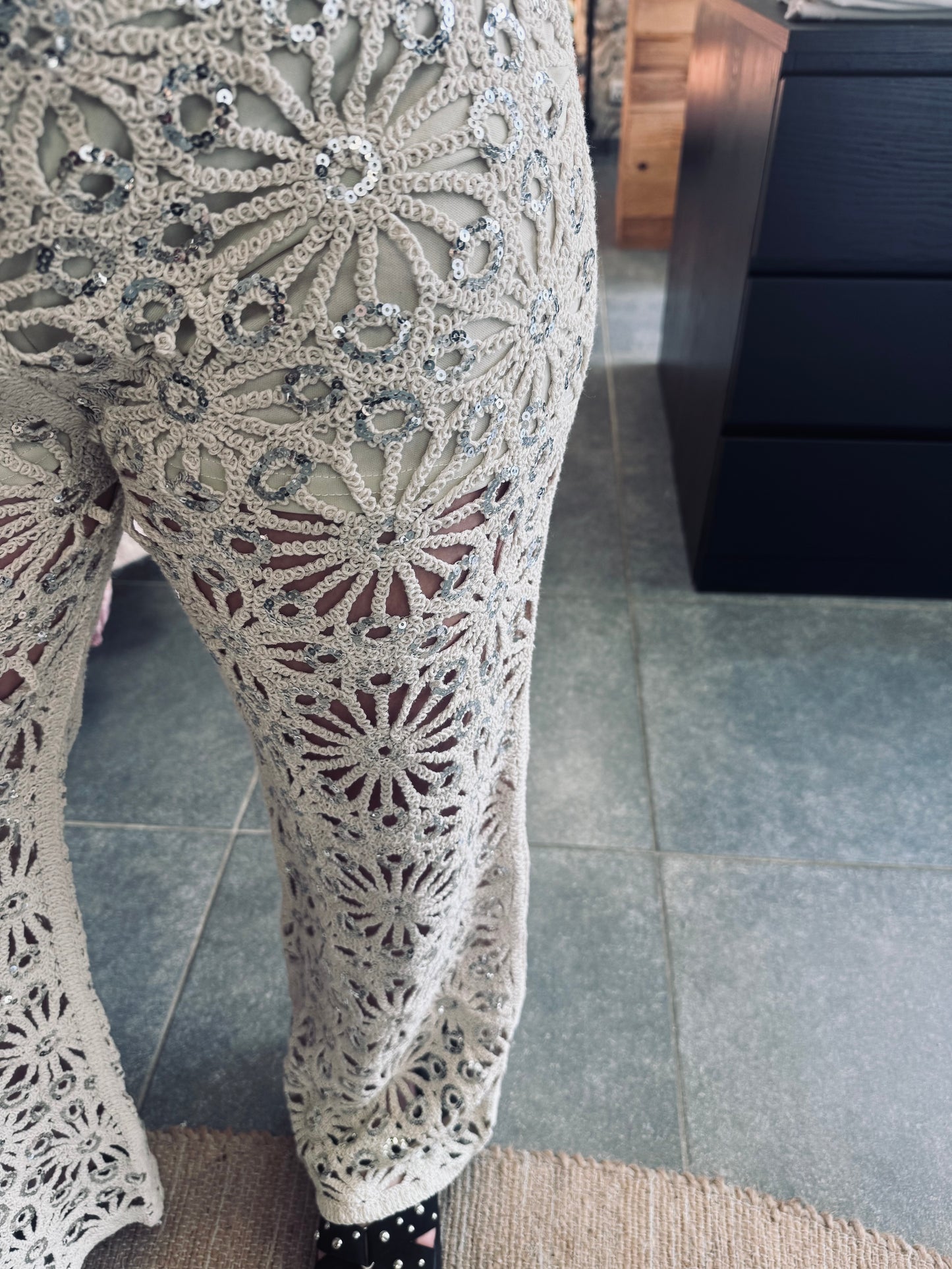 PANTALON RYO - BEIGE CROCHET