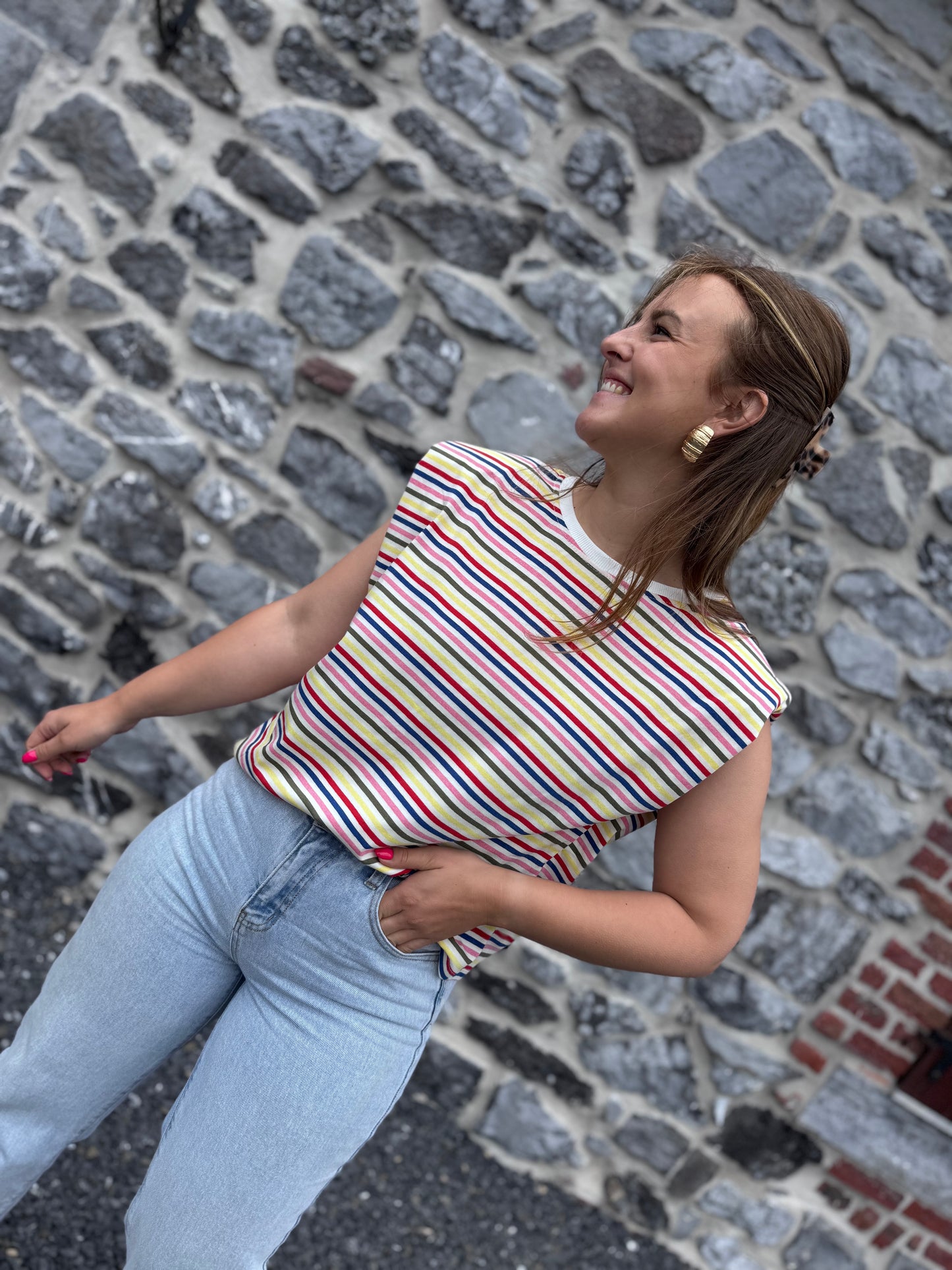BLOUSE ELLIE - Haut ligné multicouleur