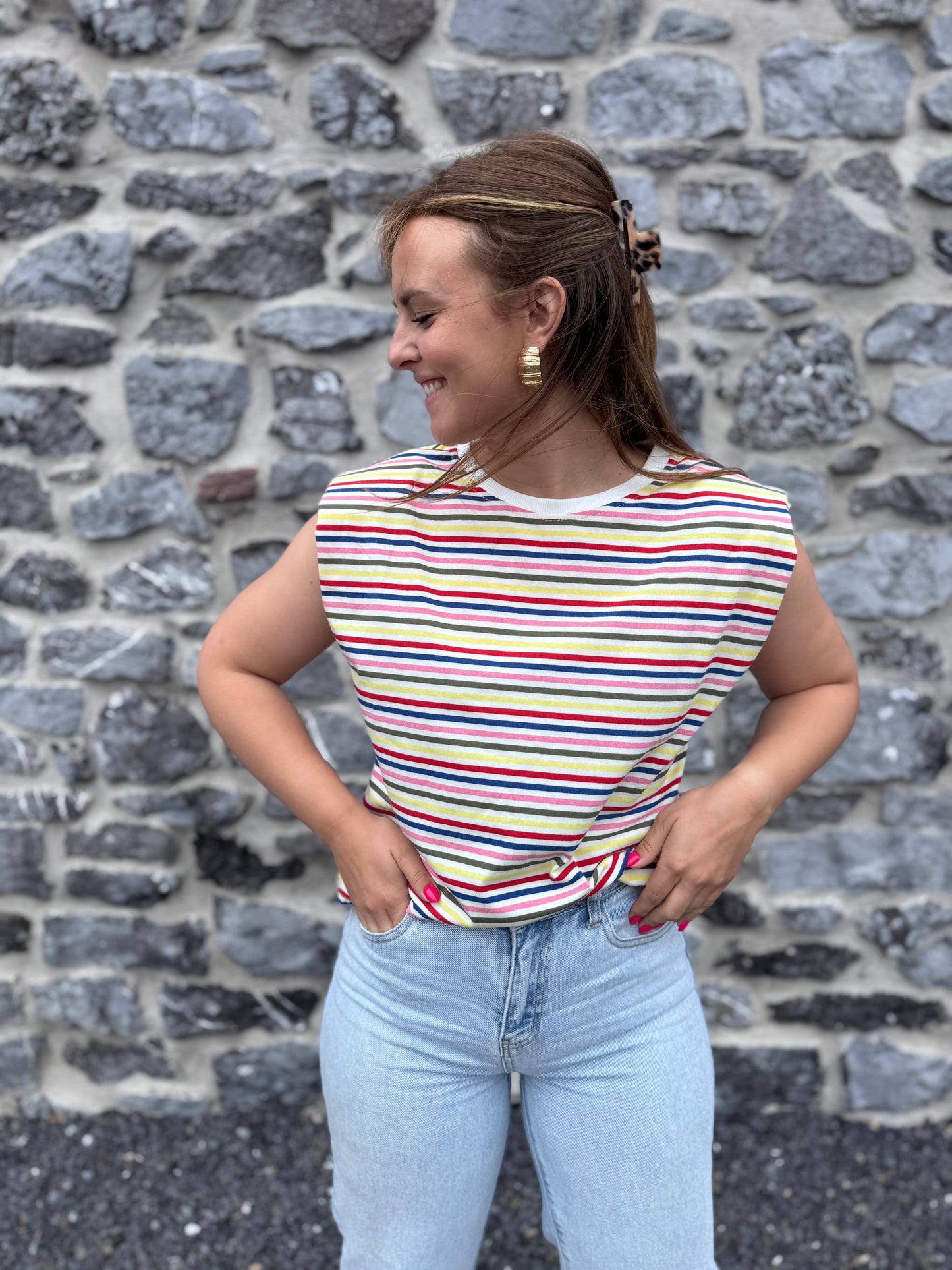 BLOUSE ELLIE - Haut ligné multicouleur