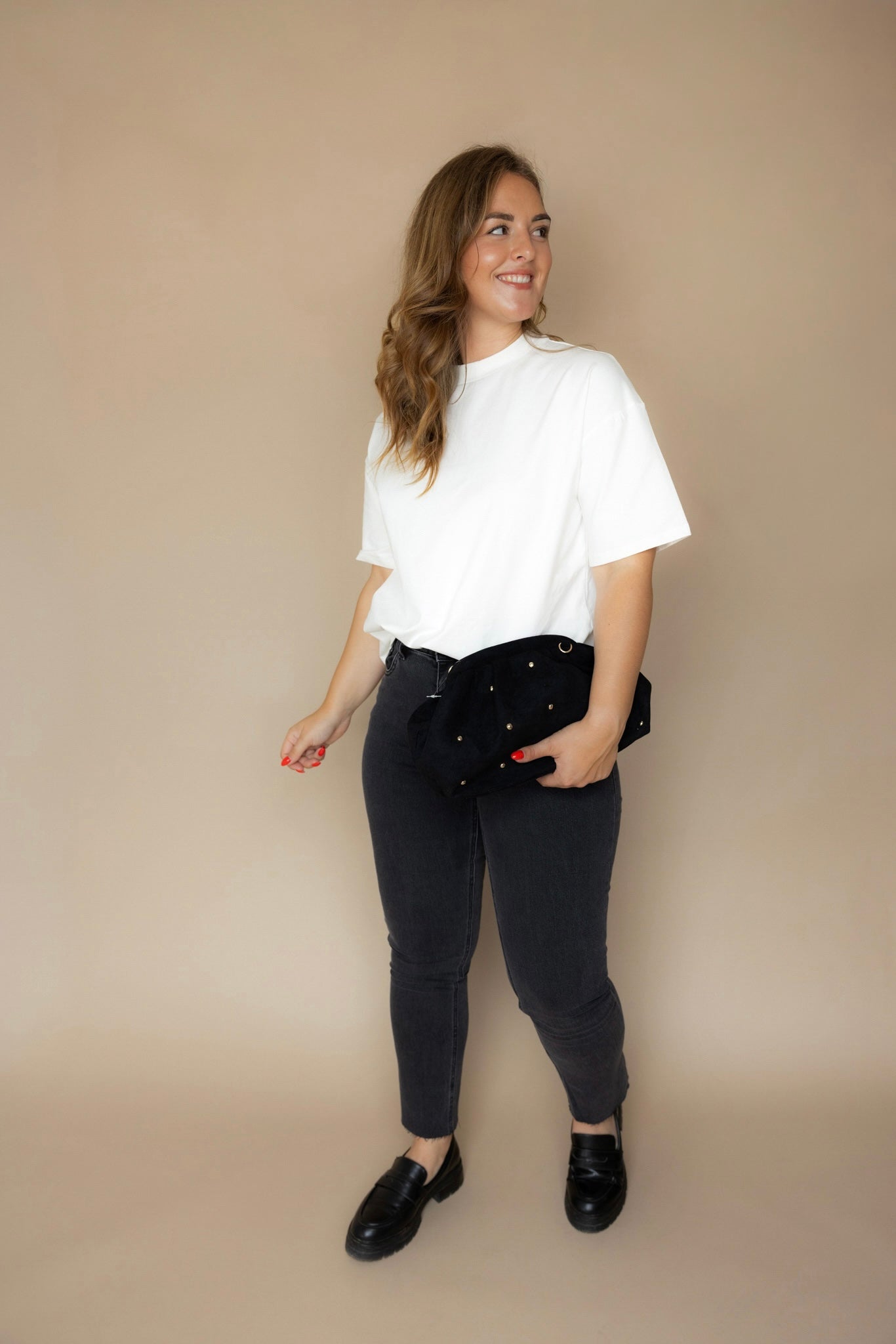 JEANS MILO - Gris moyen coupé mom fit