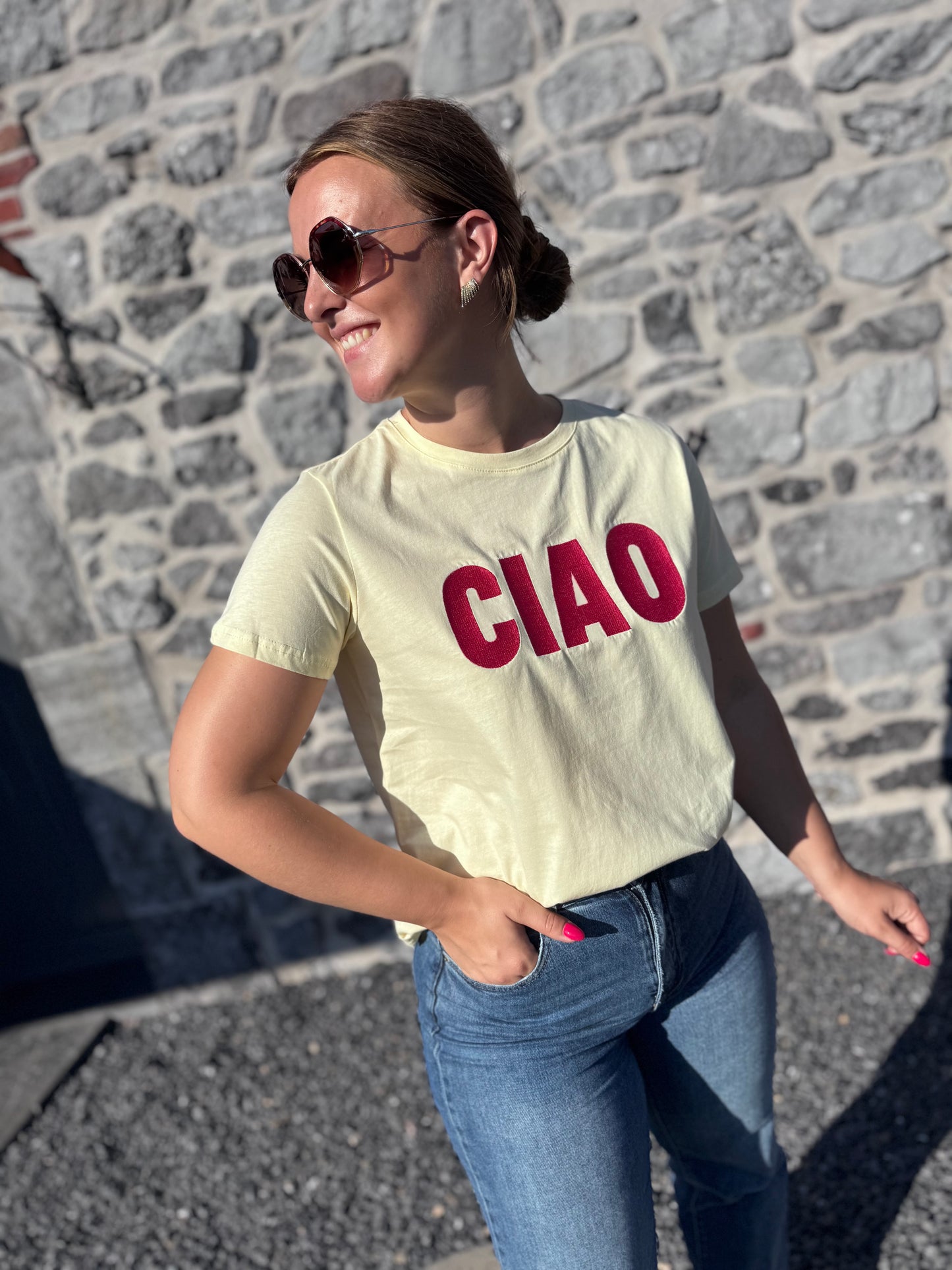 T-SHIRT CIAO - JAUNE