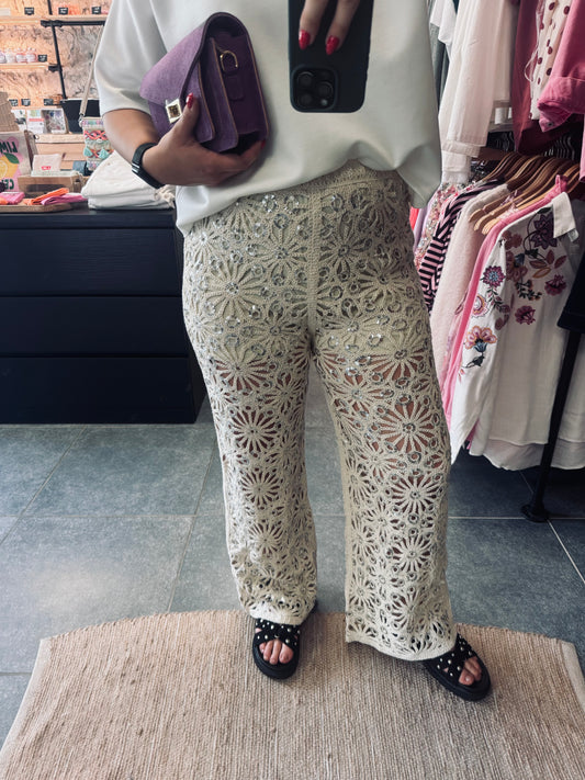PANTALON RYO - BEIGE CROCHET