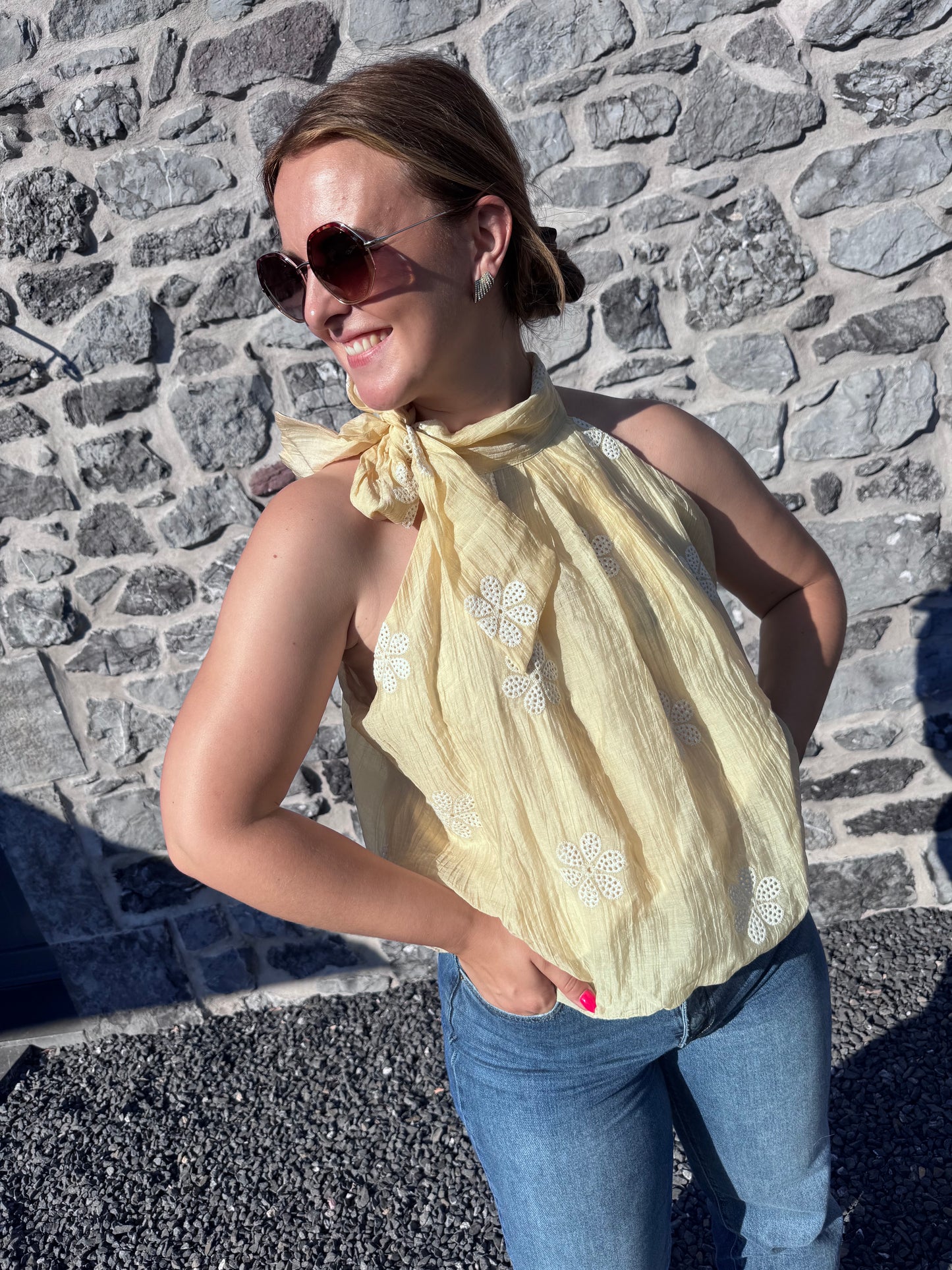 BLOUSE FLEUR - JAUNE