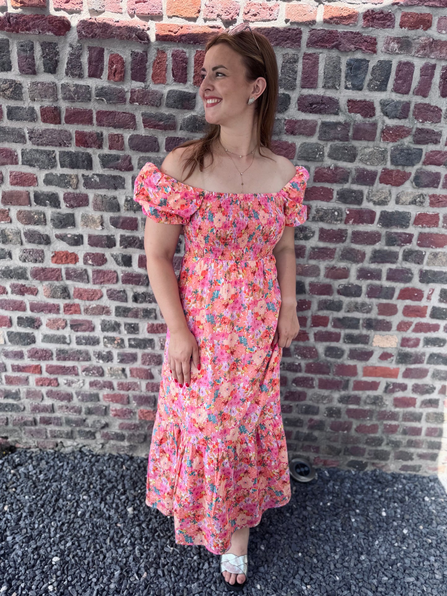 Robe longue Flora - Rose