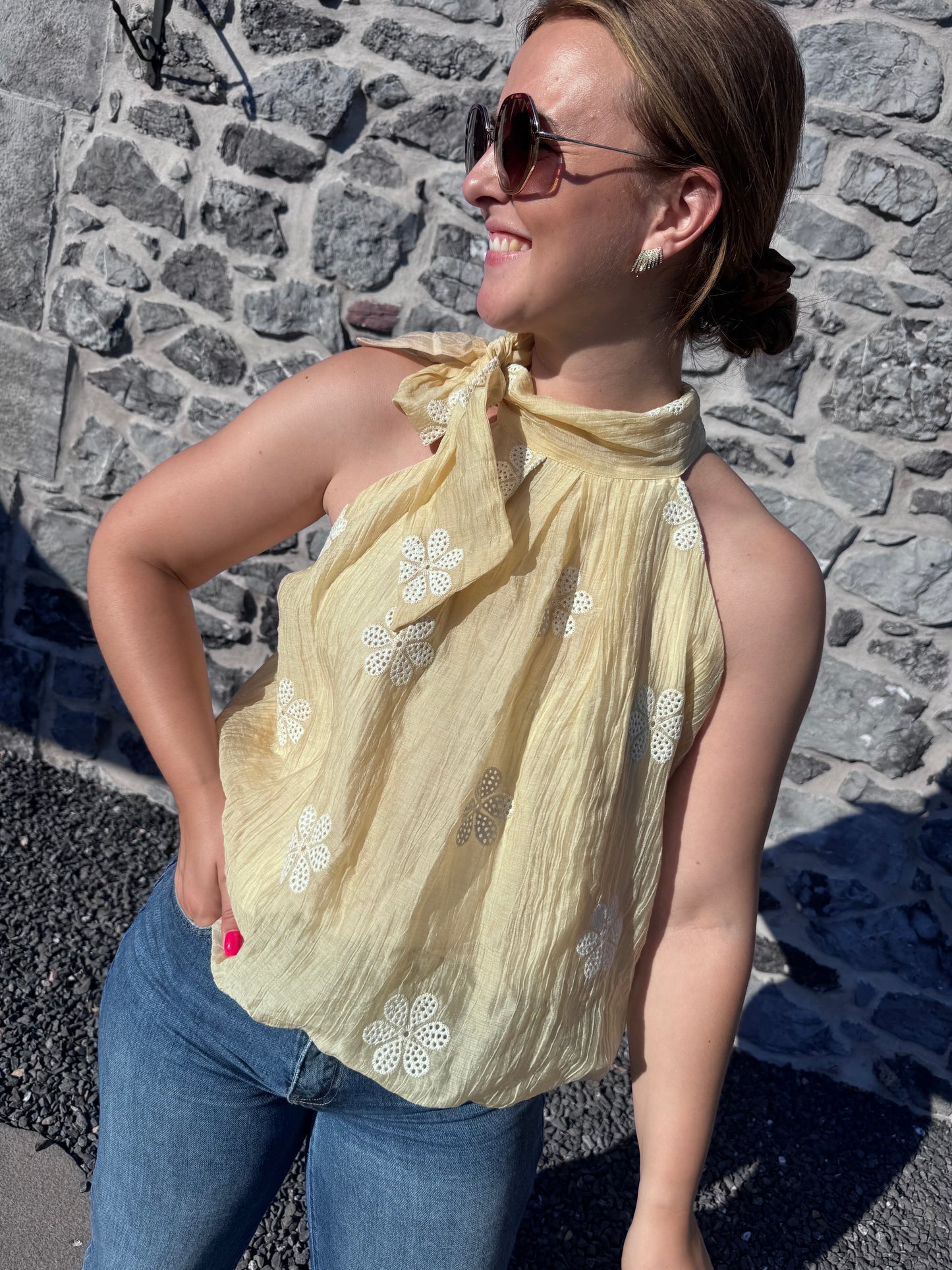 BLOUSE FLEUR - JAUNE