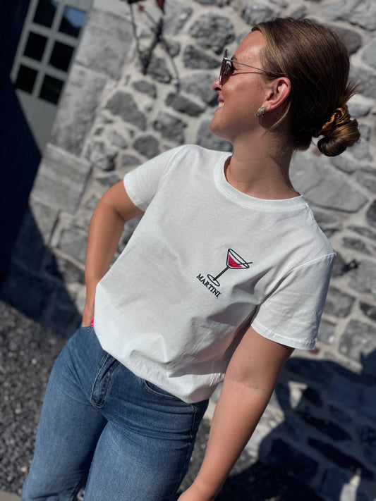 T-SHIRT MARTINI - BLANC