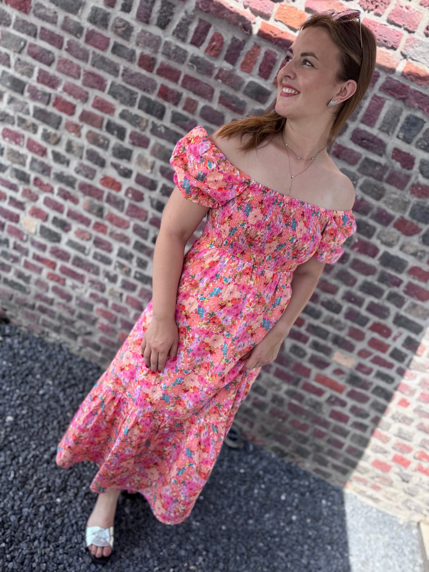 Robe longue Flora - Rose