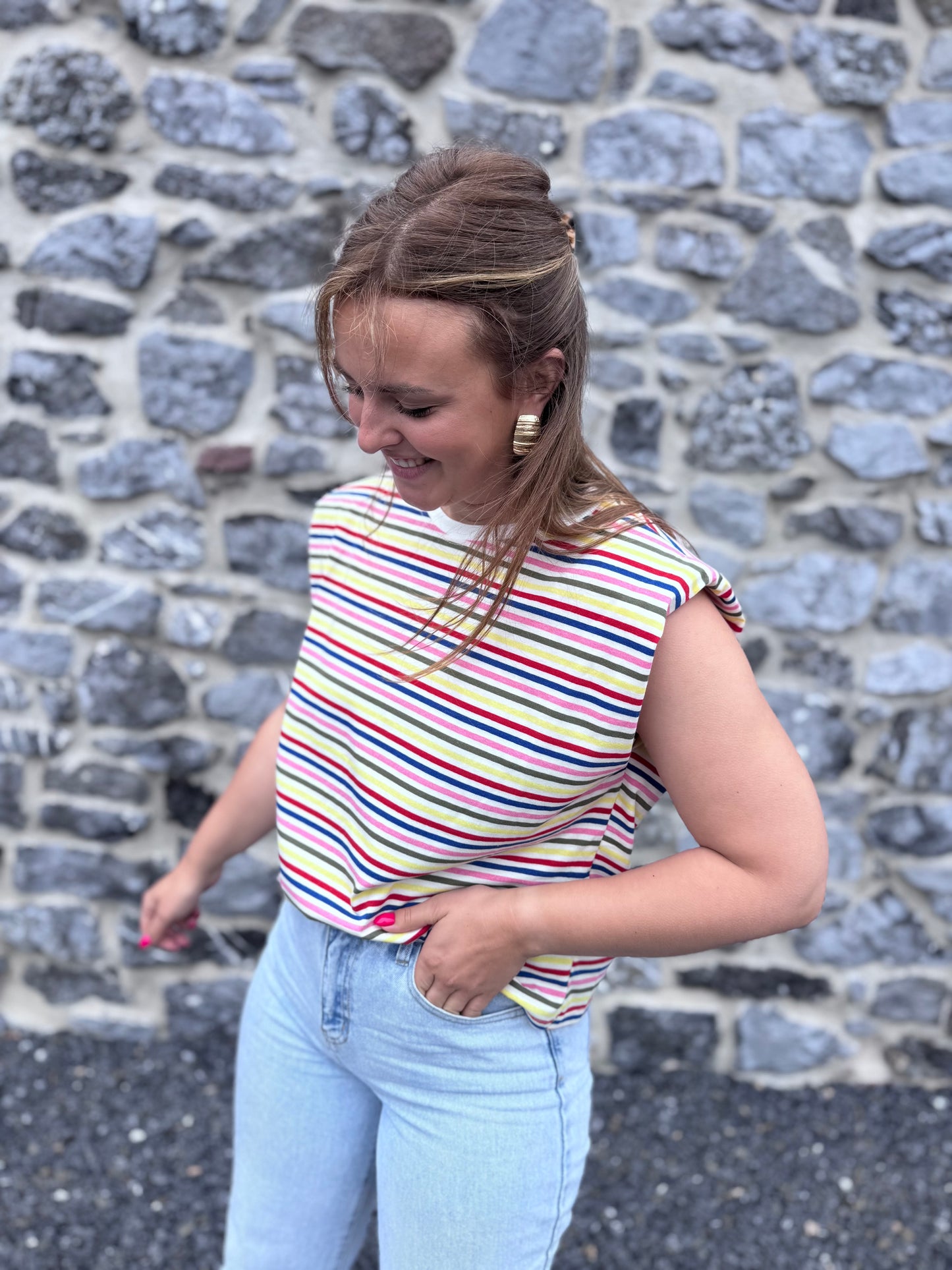 BLOUSE ELLIE - Haut ligné multicouleur
