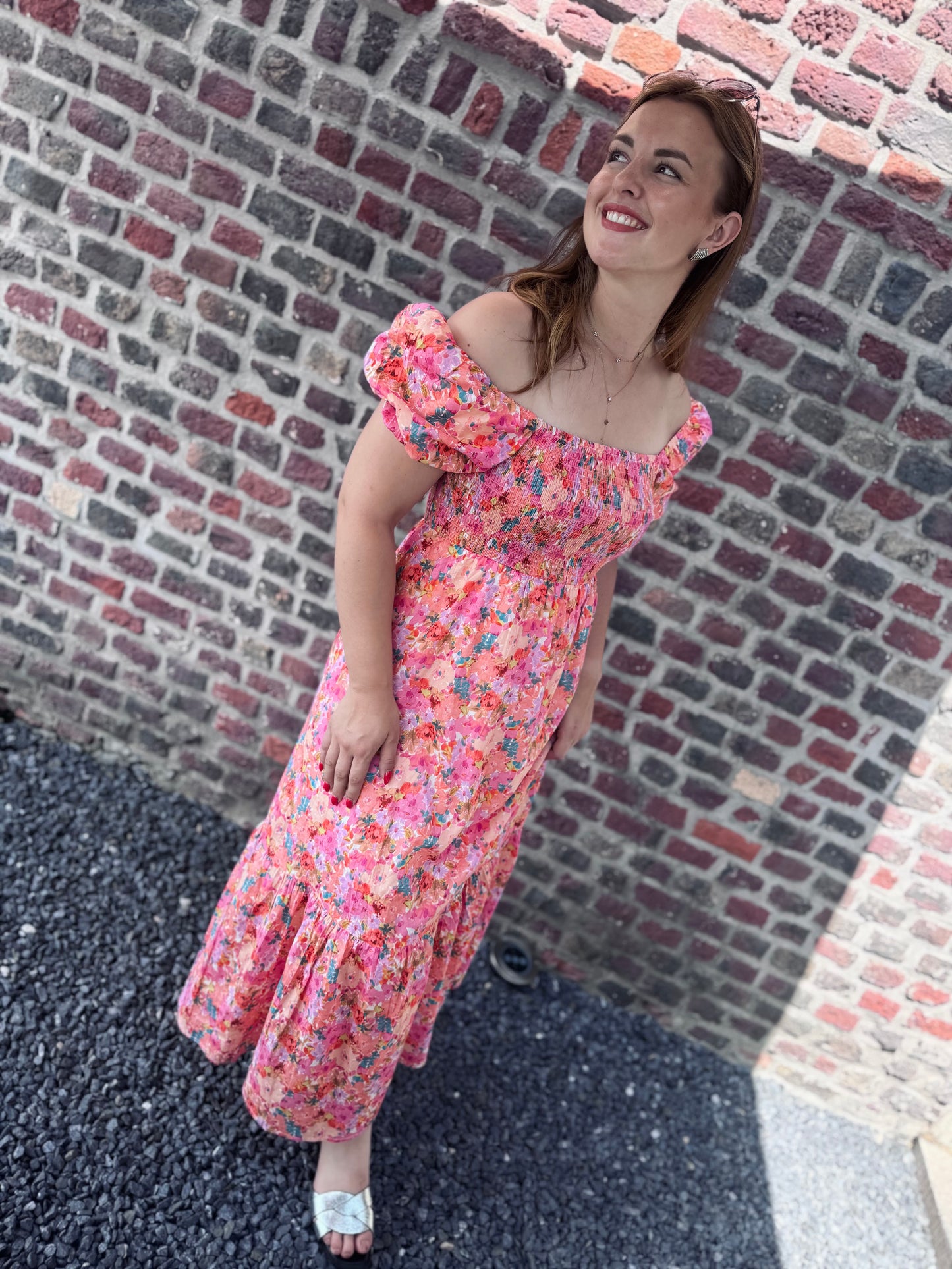 Robe longue Flora - Rose