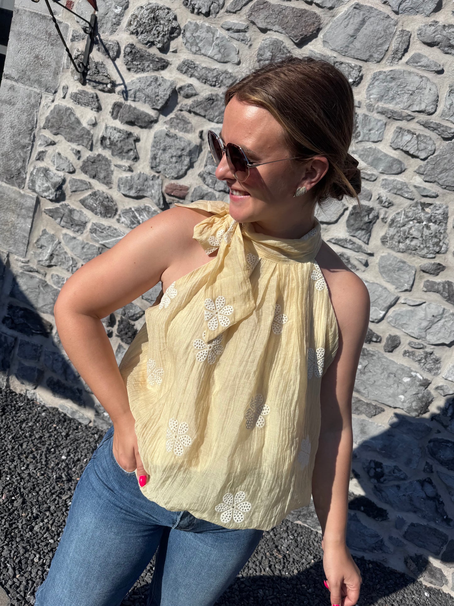 BLOUSE FLEUR - JAUNE