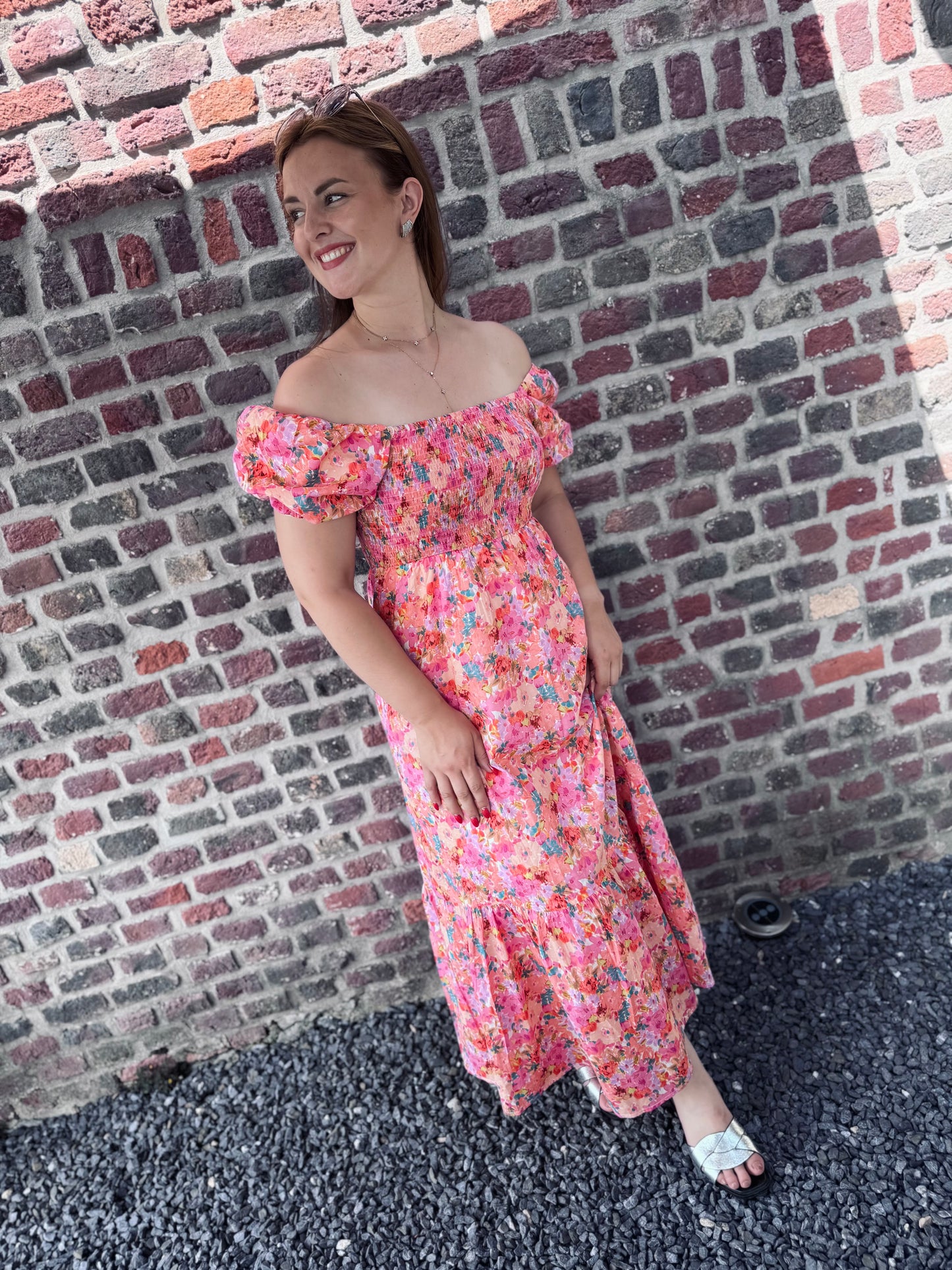 Robe longue Flora - Rose
