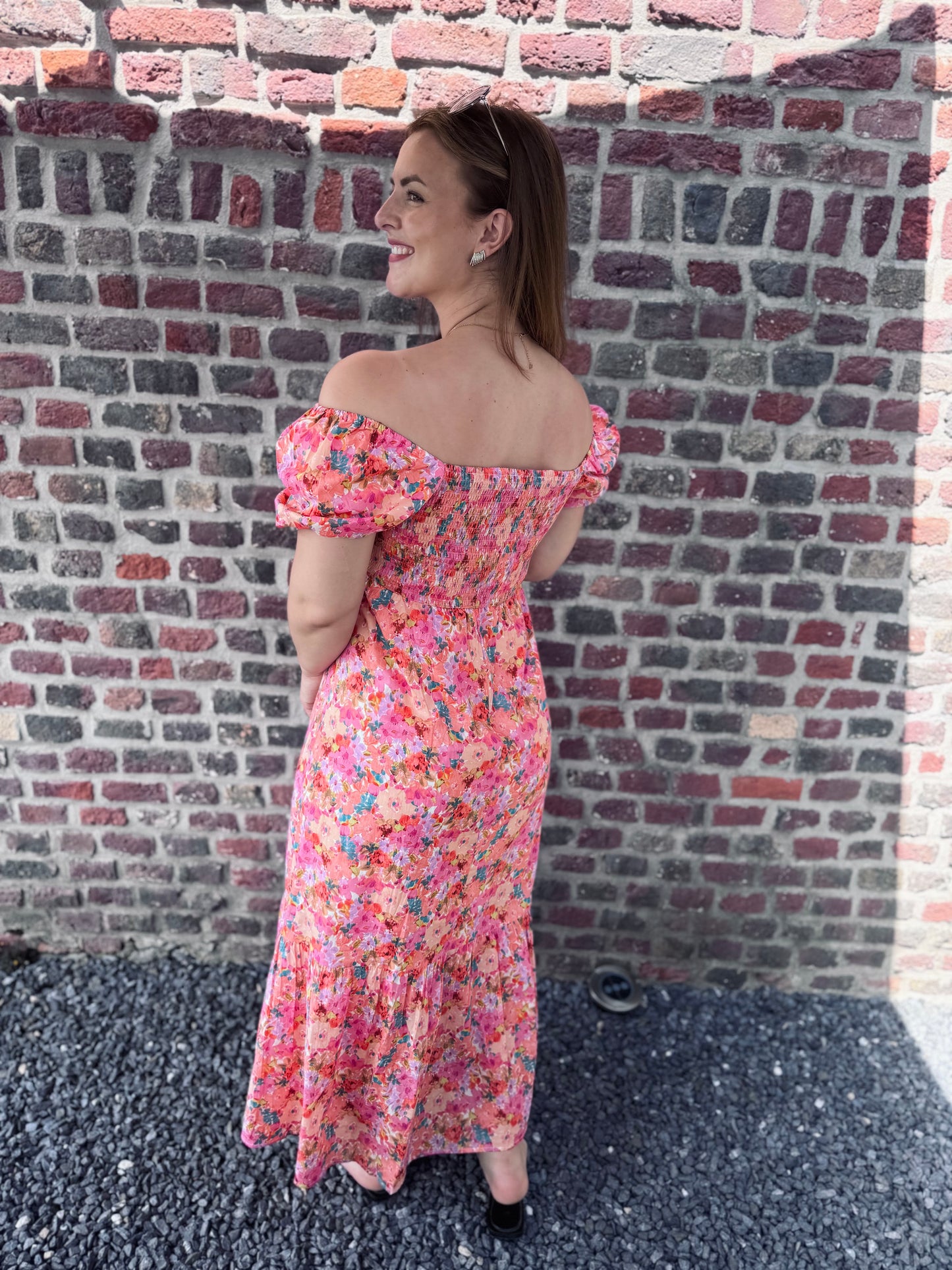 Robe longue Flora - Rose