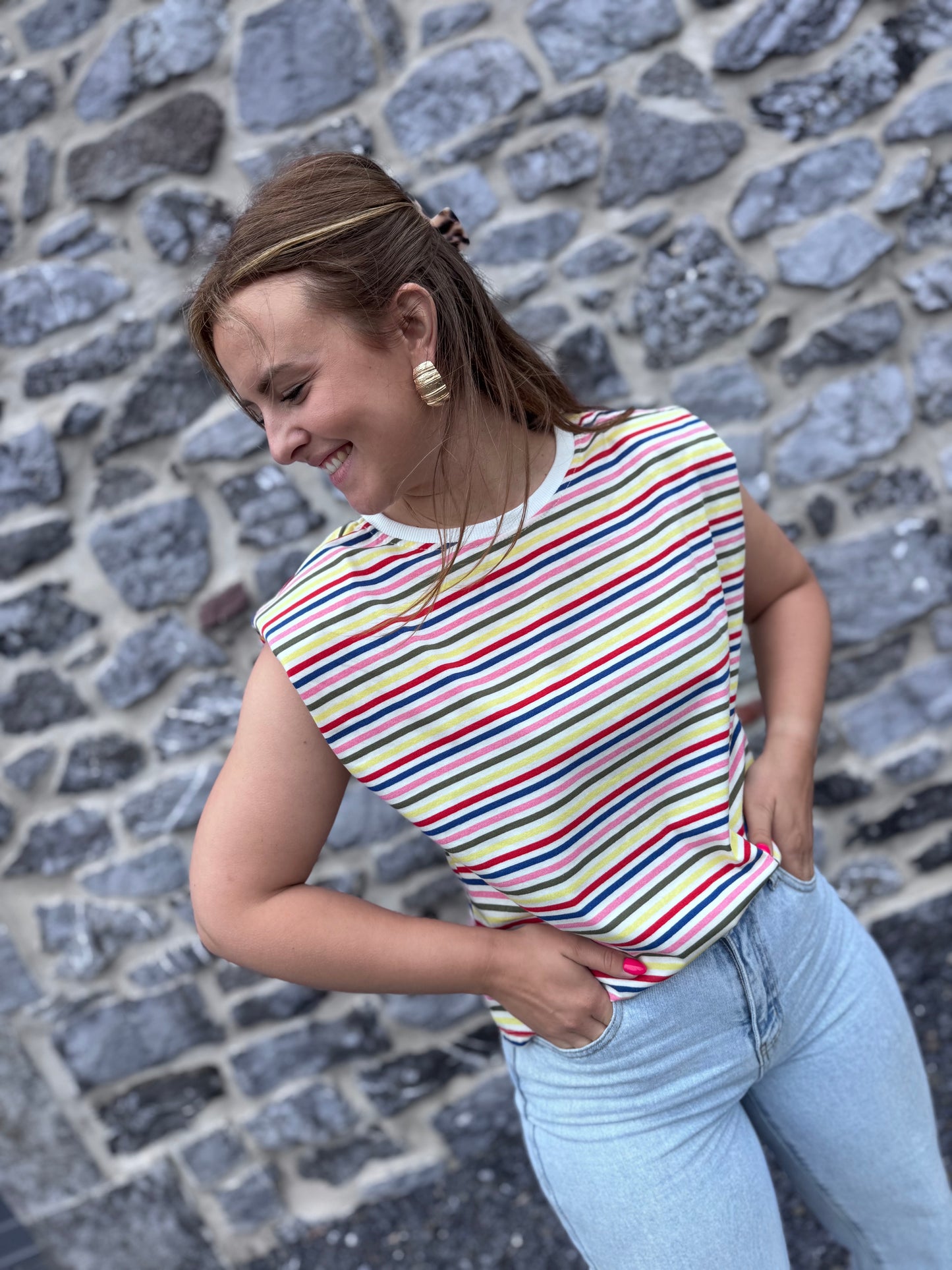 BLOUSE ELLIE - Haut ligné multicouleur
