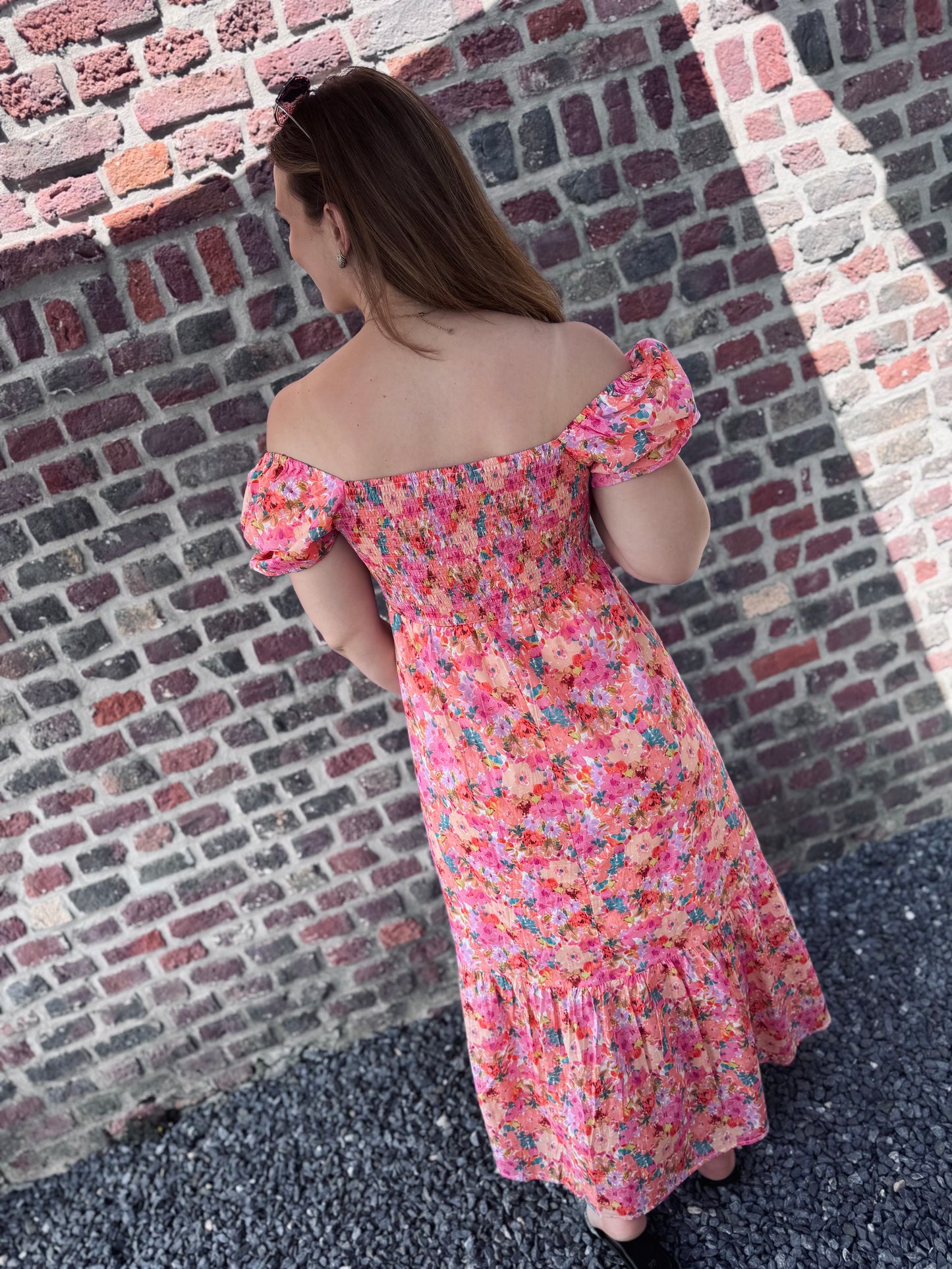Robe longue Flora - Rose