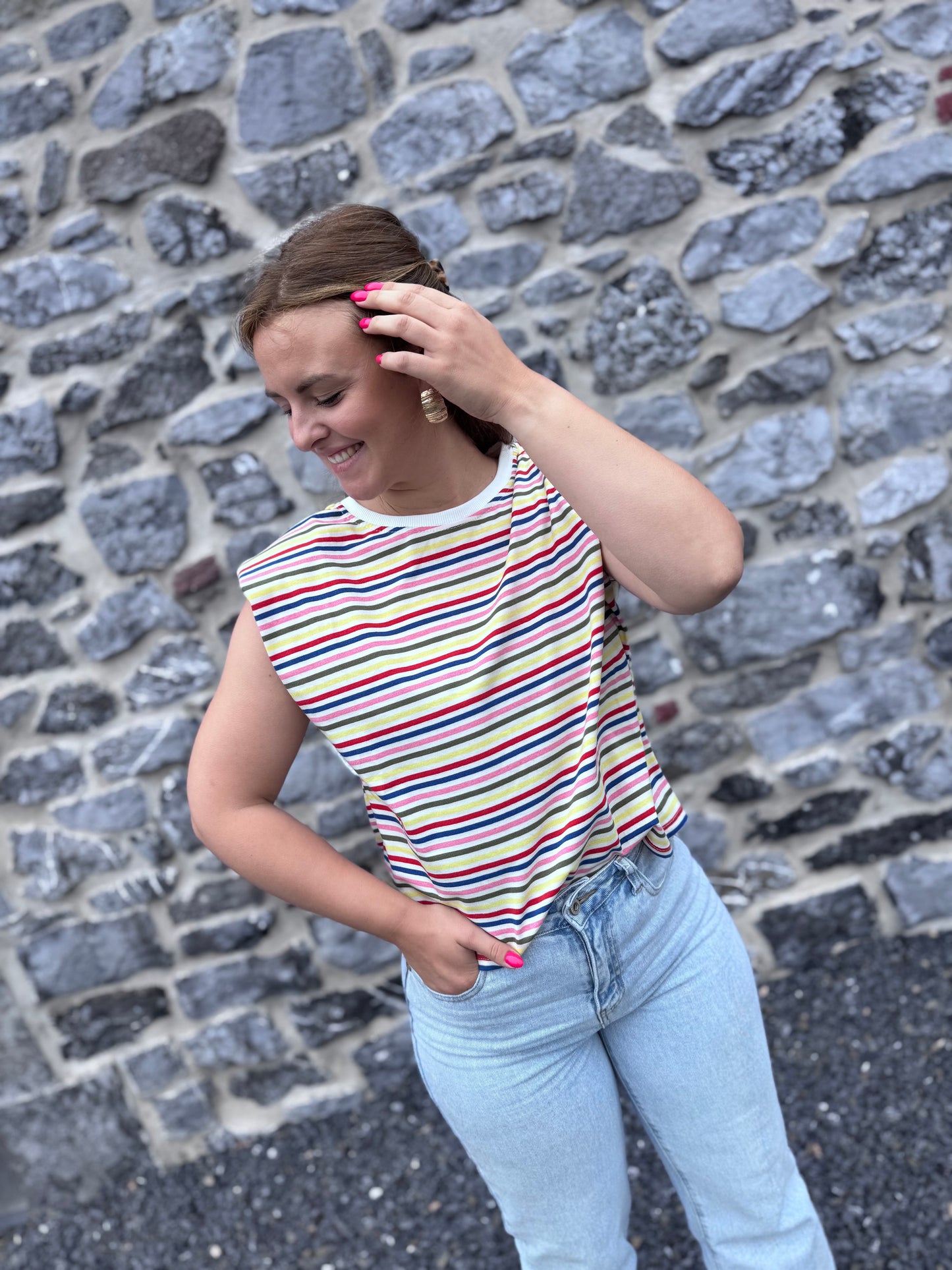 BLOUSE ELLIE - Haut ligné multicouleur