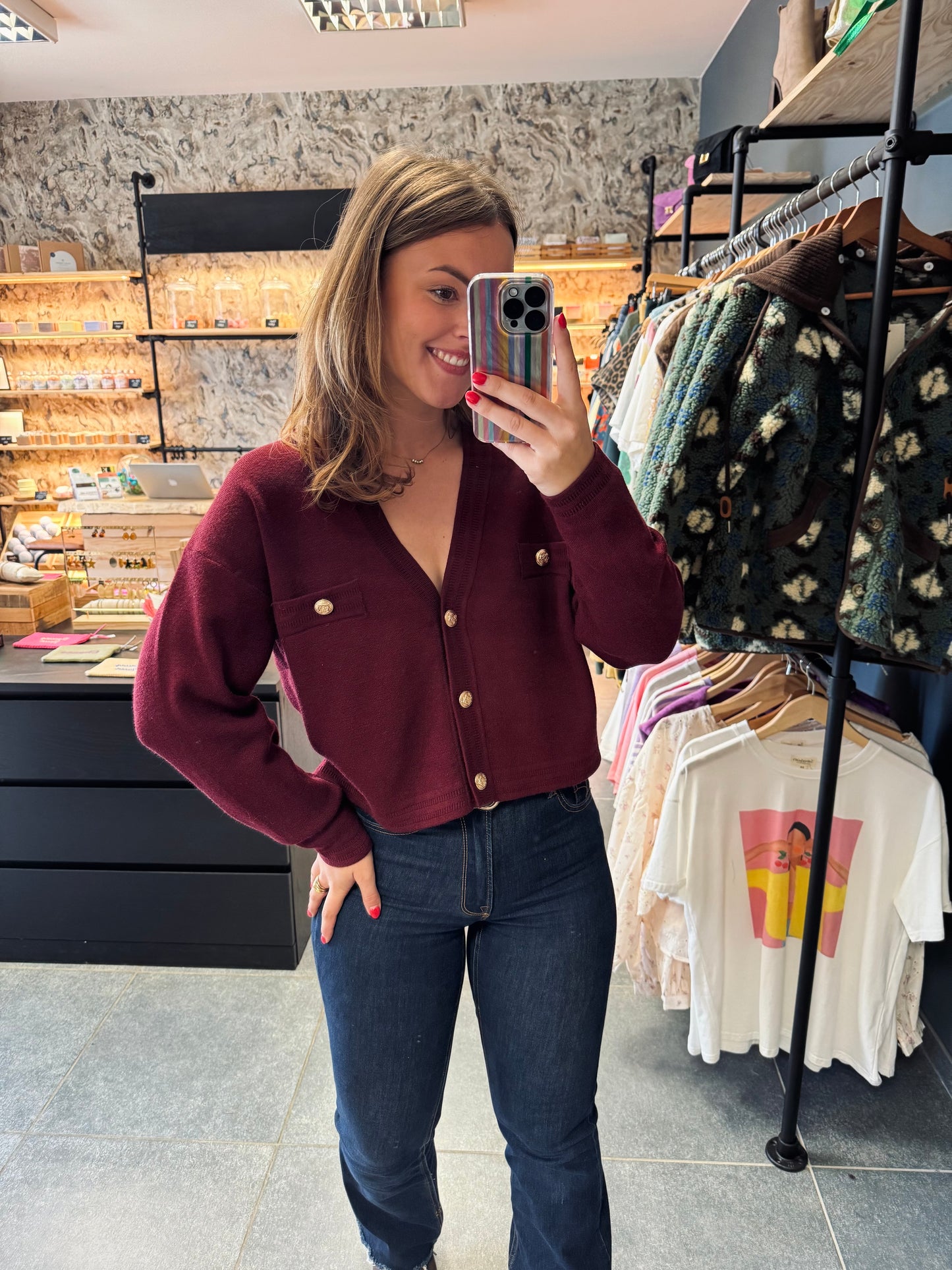 Gilet Louisa bordeaux