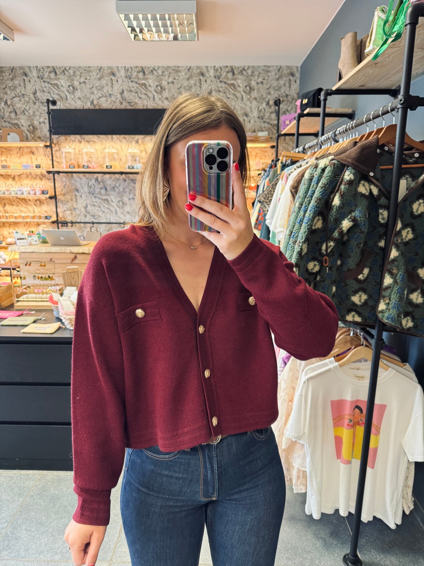 Gilet Louisa bordeaux