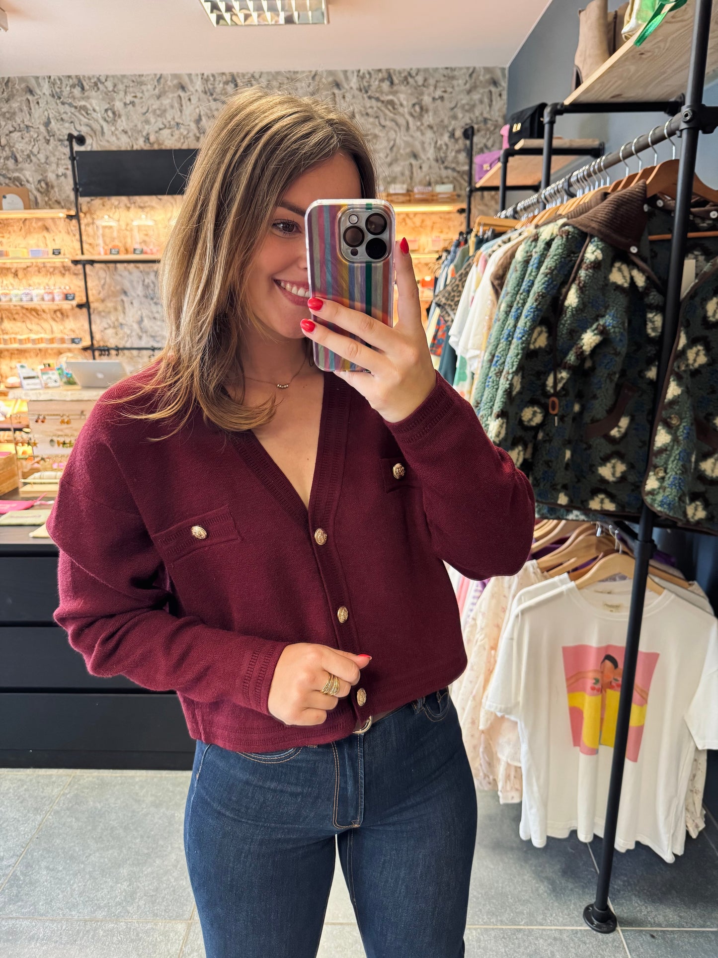 Gilet Louisa bordeaux
