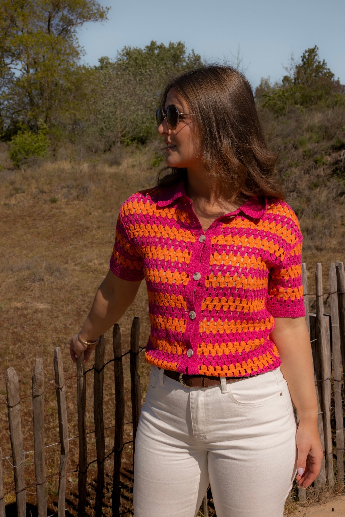 GILET ALANA - ORANGE / FUSCHIA