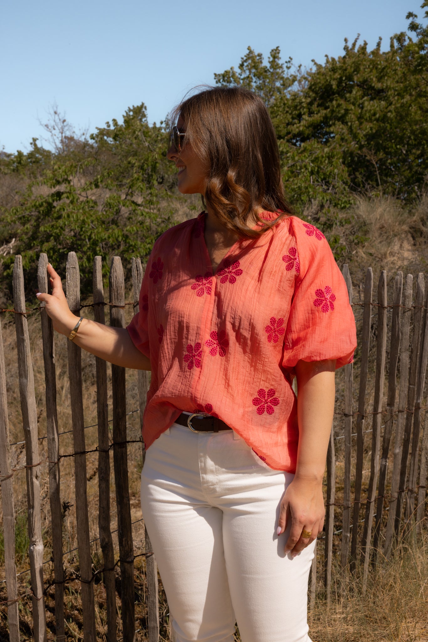BLOUSE FLEUR - ORANGE