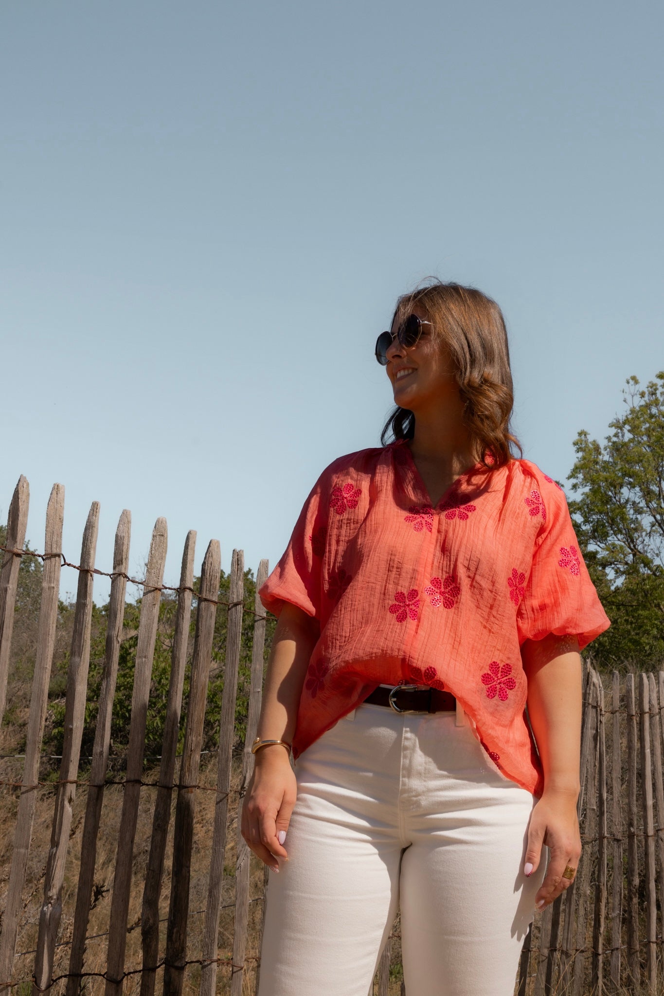 BLOUSE FLEUR - ORANGE