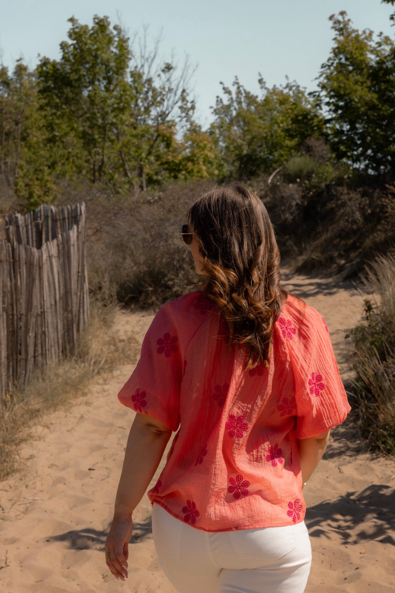 BLOUSE FLEUR - ORANGE