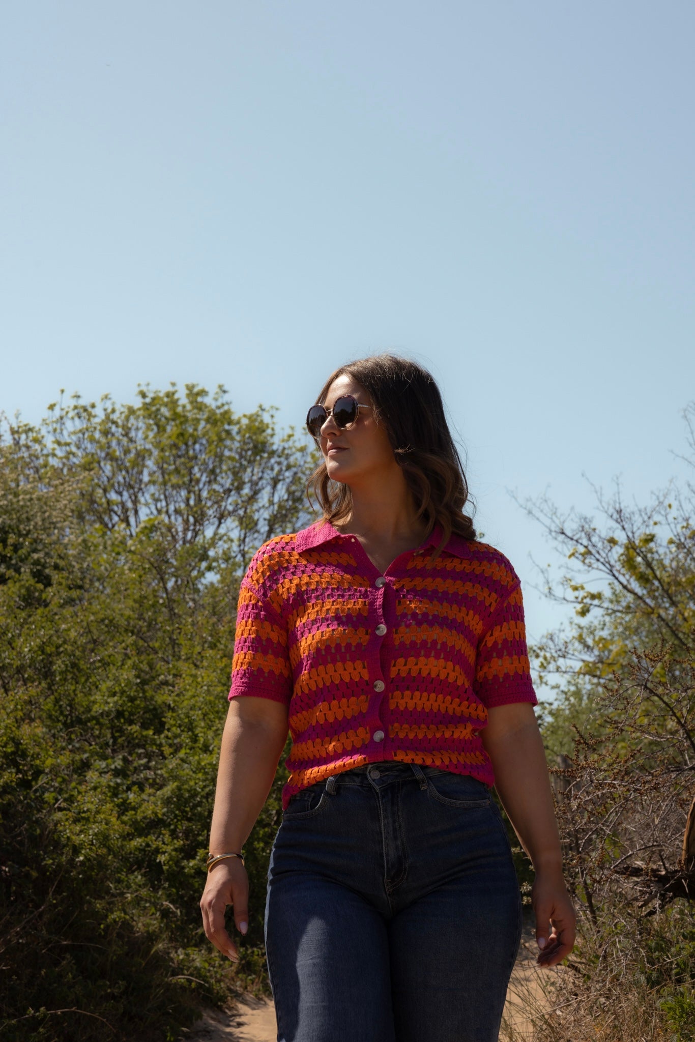 GILET ALANA - ORANGE / FUSCHIA