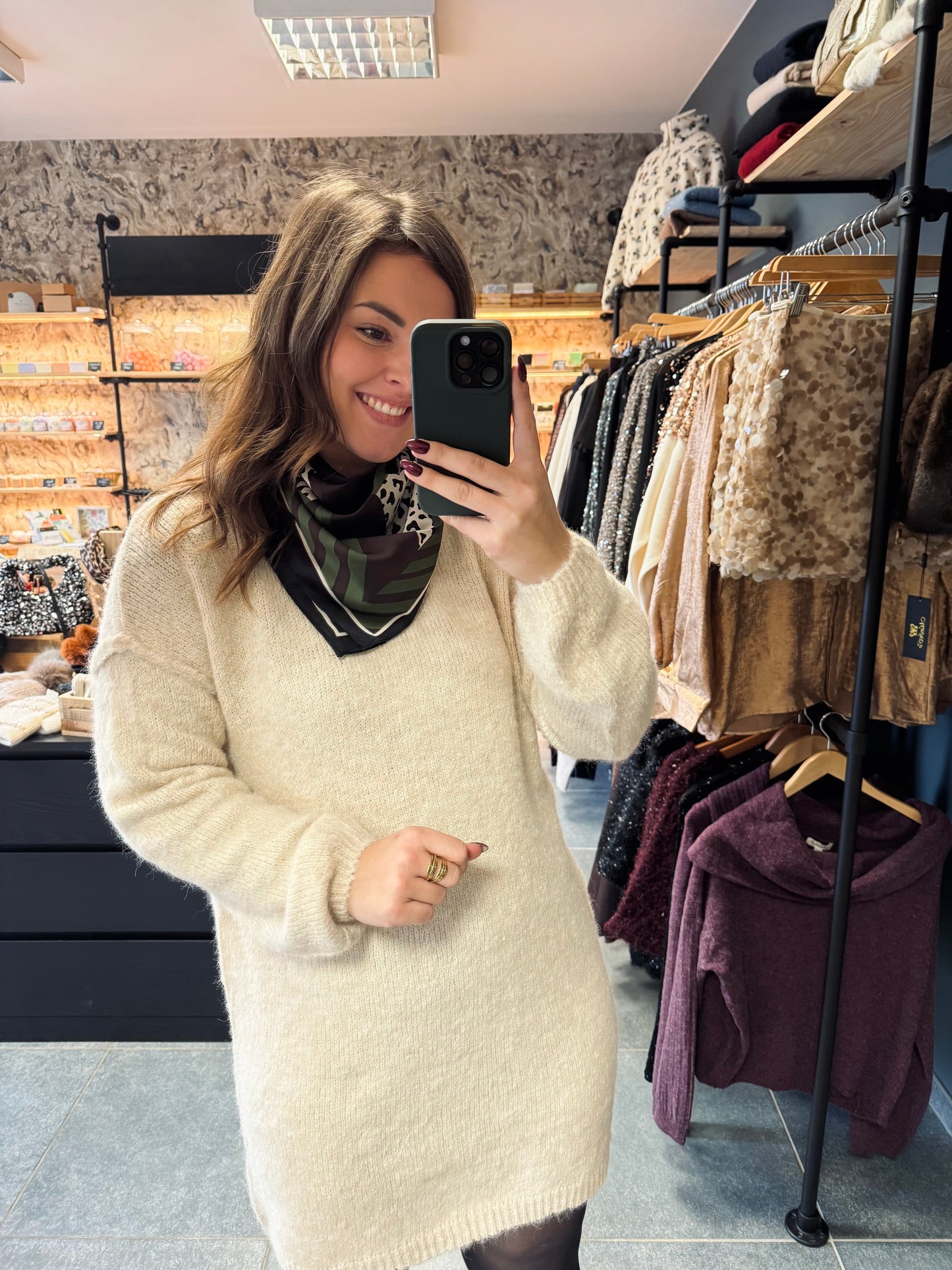 Robe pull Andréa beige