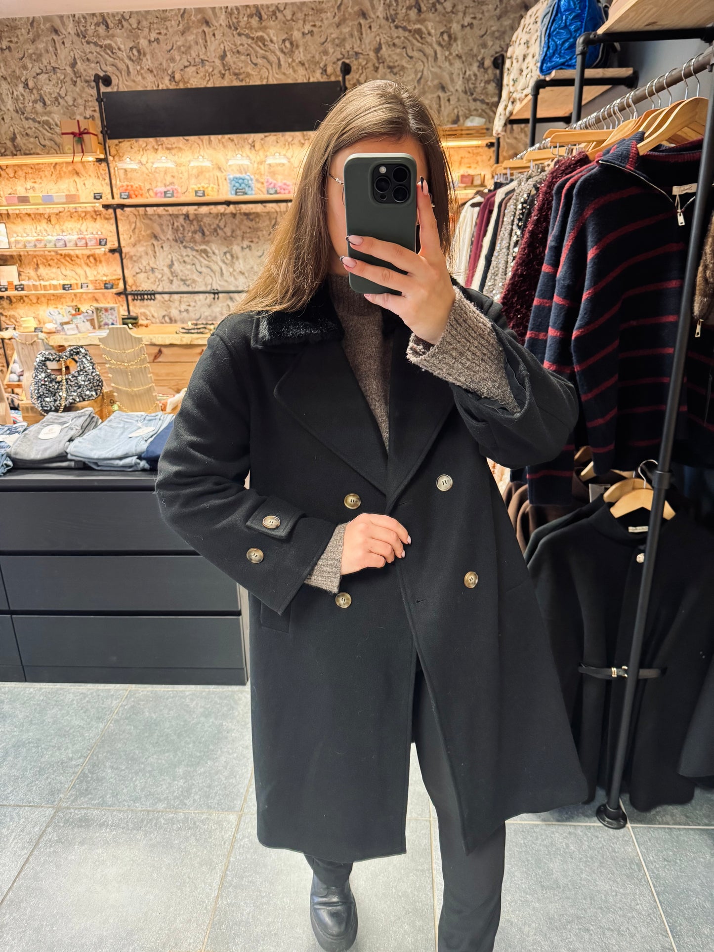 Manteau noir Sofia