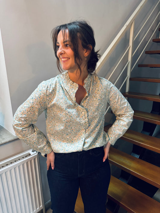 Maé vert - Chemisier fleuri