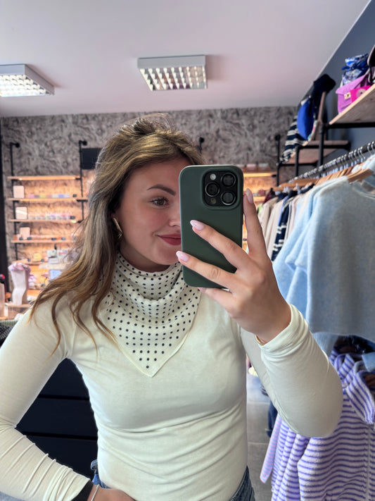 FOULARD A POIS - BLANC