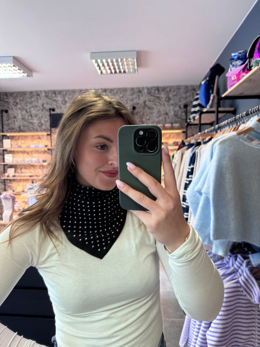 FOULARD A POIS - NOIR