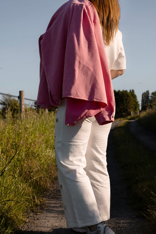 JEANS FLEUR - BLANC