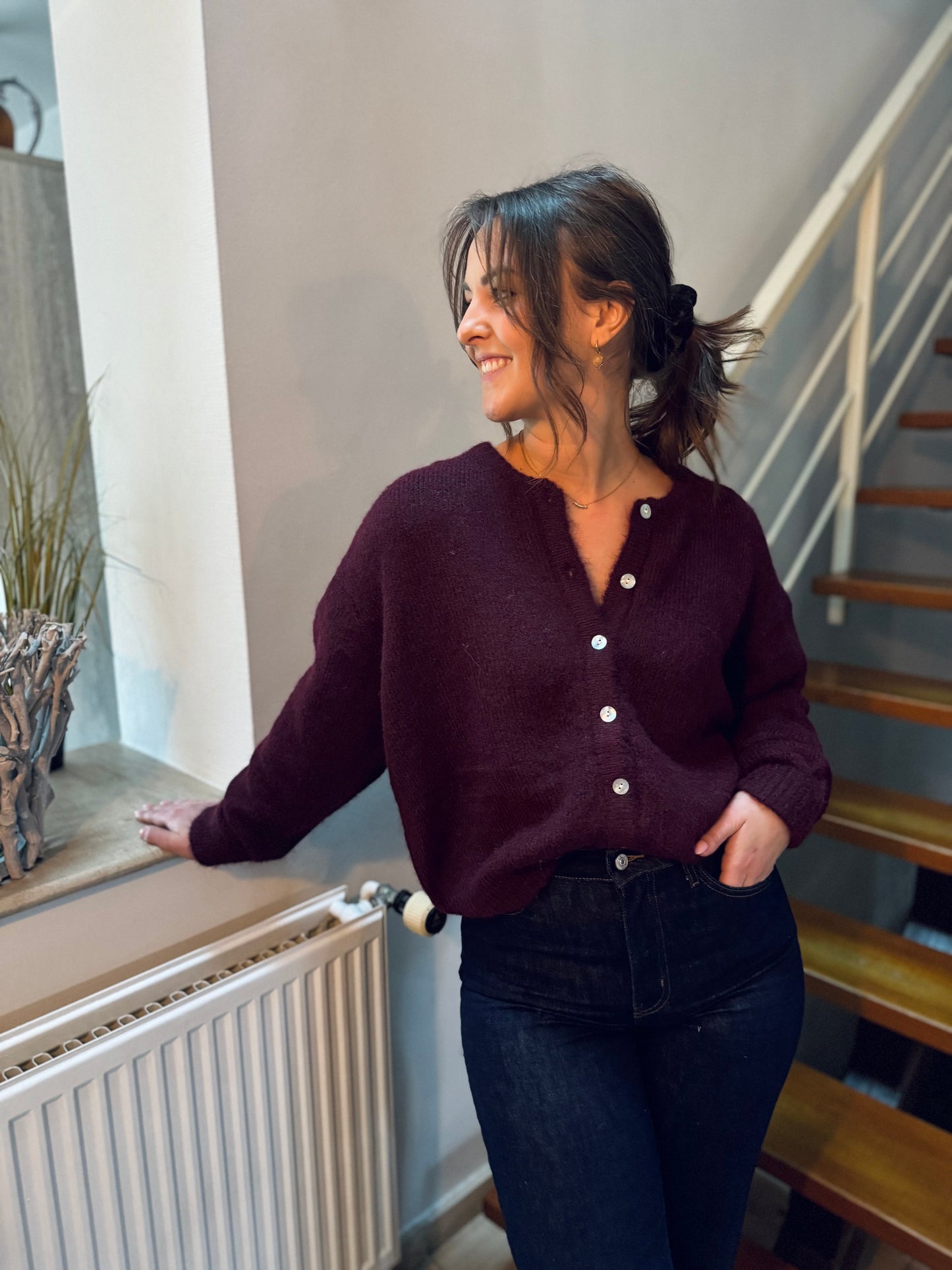 Maël bordeaux - Gilet ample