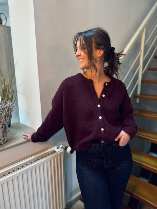 Maël bordeaux - Gilet ample