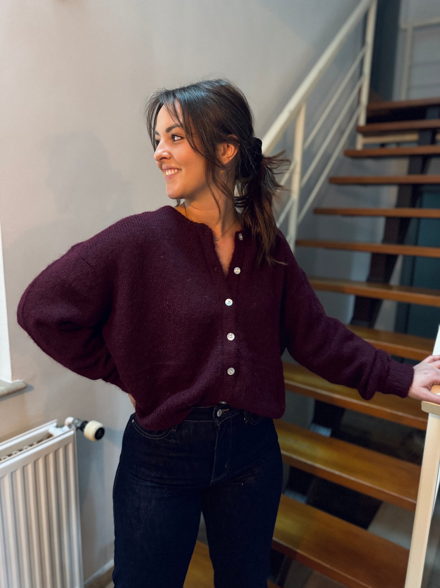 Maël bordeaux - Gilet ample