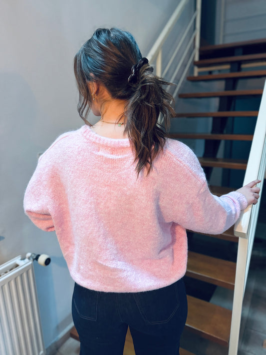 Maël rose - Gilet ample