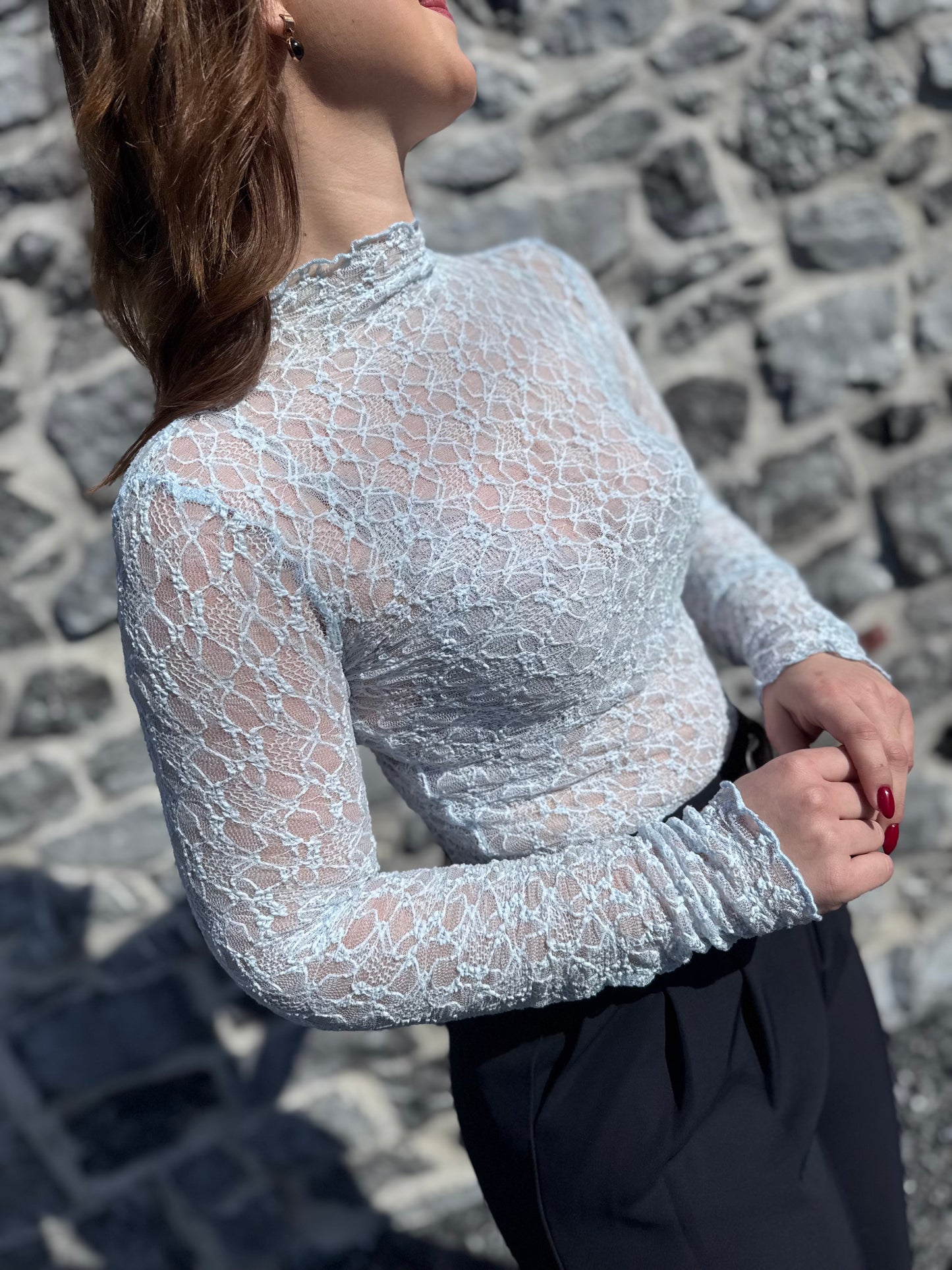 BLOUSE FLORE - BLEU
