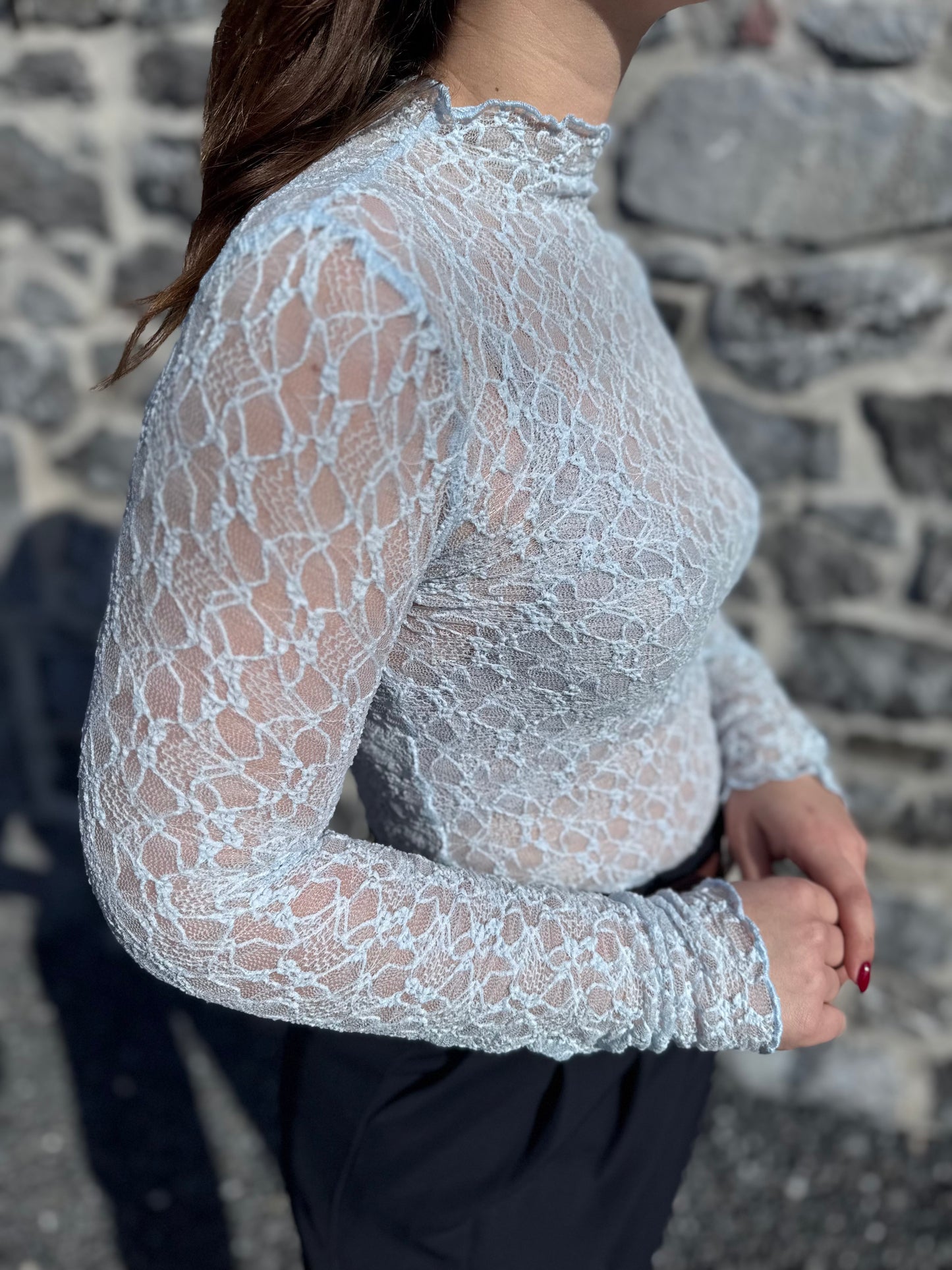 BLOUSE FLORE - BLEU