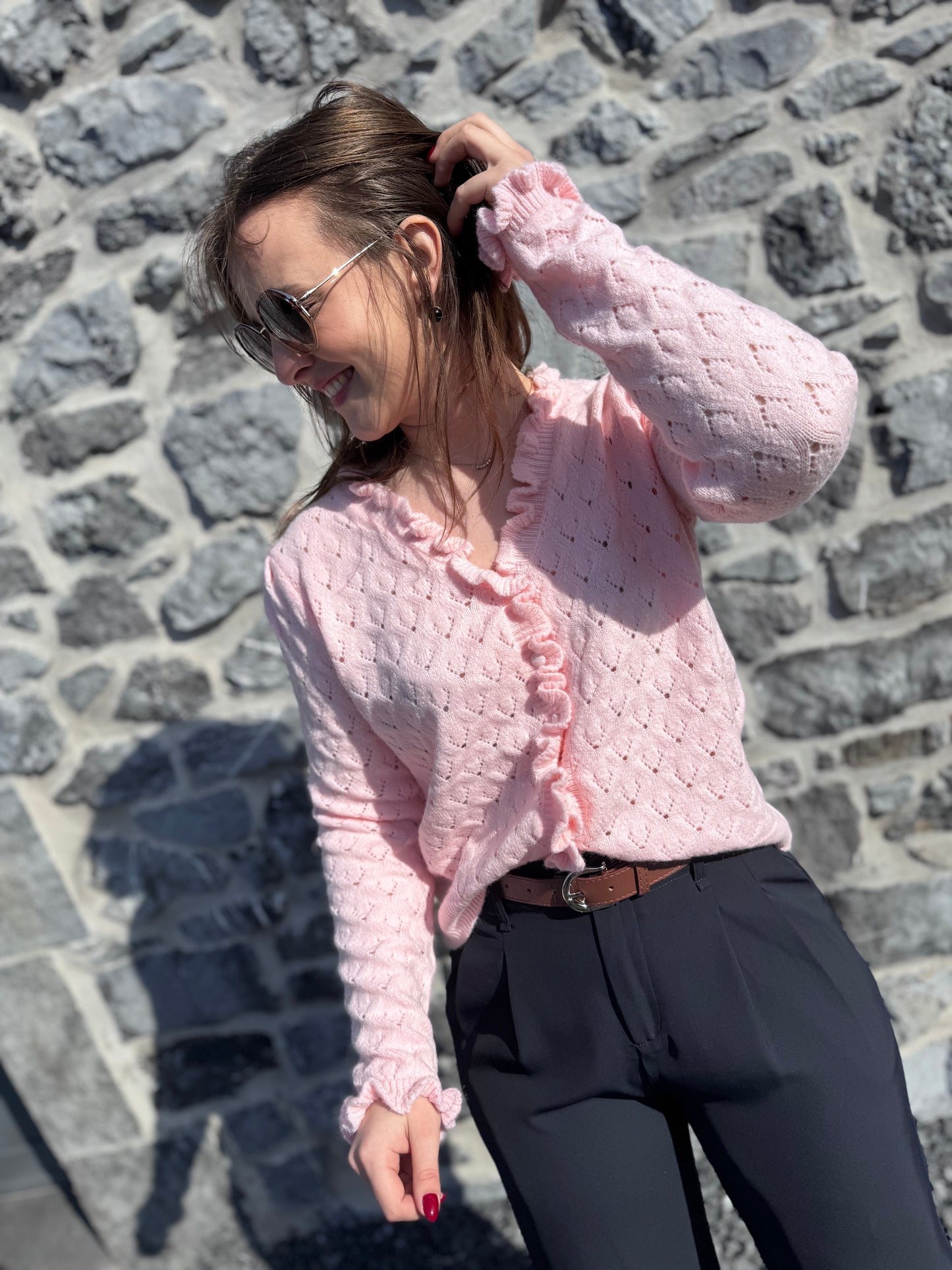 GILET AGATHE - ROSE